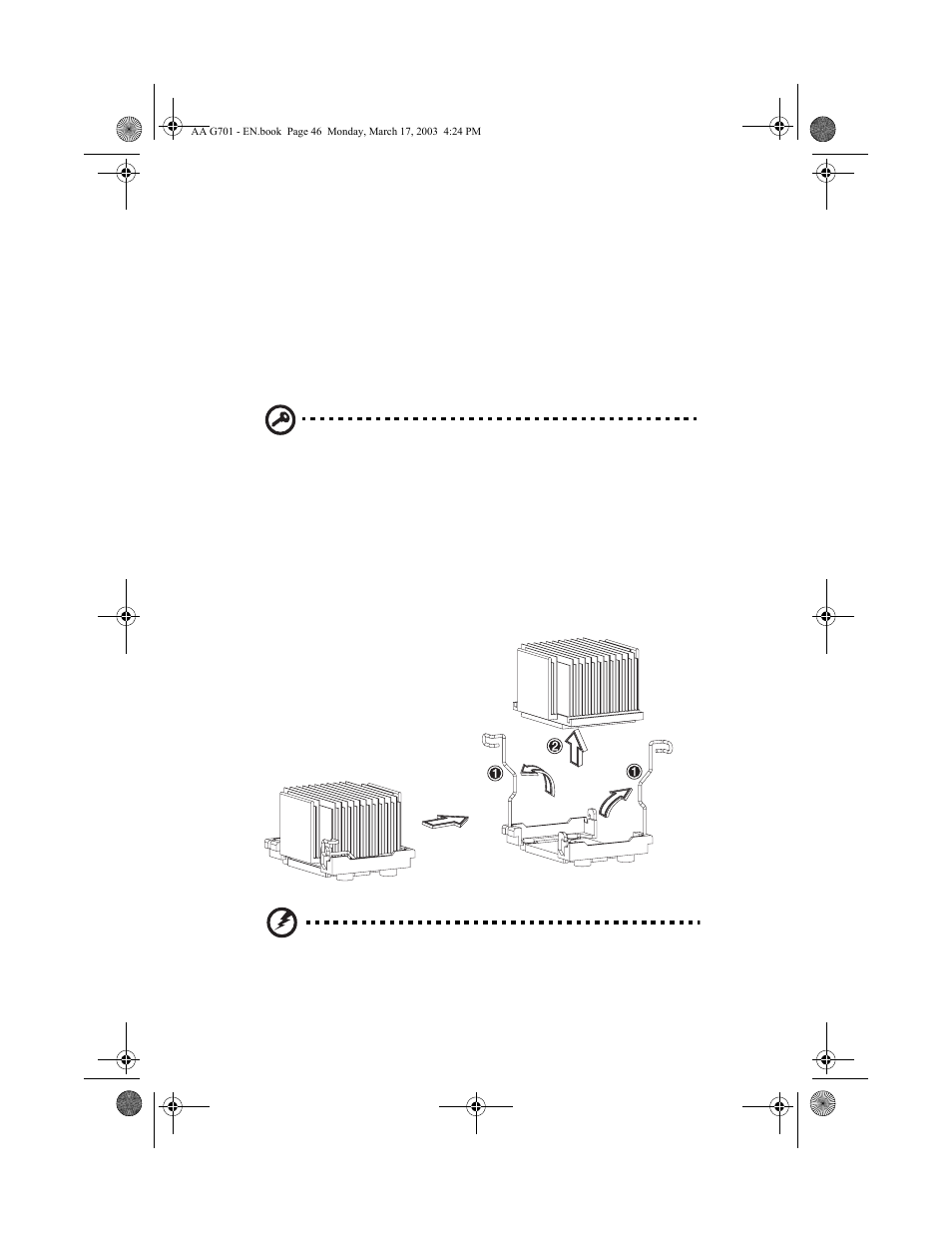 Upgrading the cpu, To remove a cpu with heatsink | Acer Altos G701 User Manual | Page 56 / 126