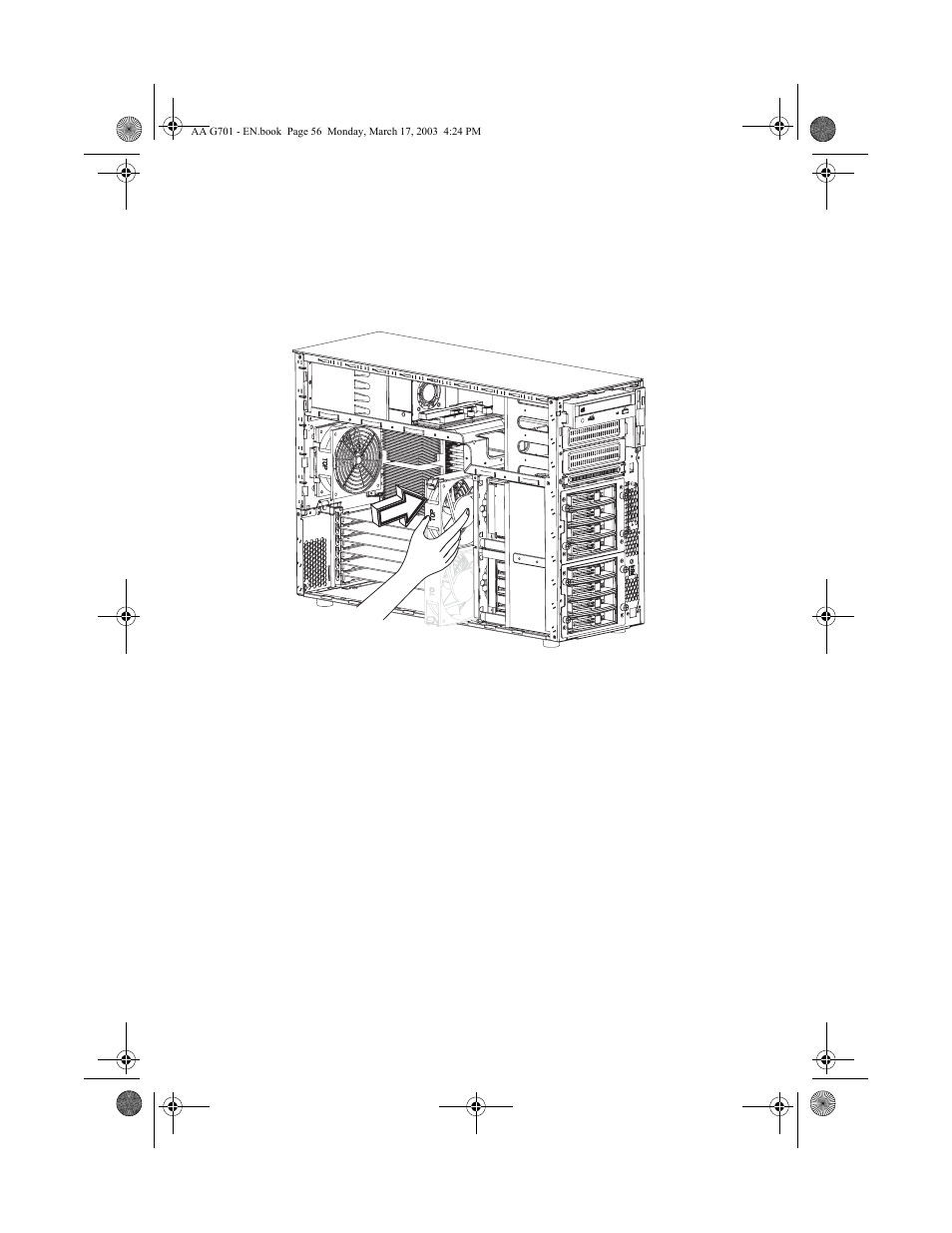 To install a hot-swappable hdd fan | Acer Altos G701 User Manual | Page 66 / 126