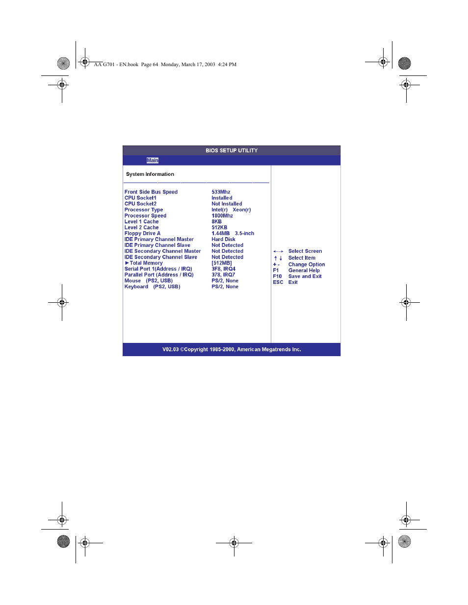 System information | Acer Altos G701 User Manual | Page 74 / 126