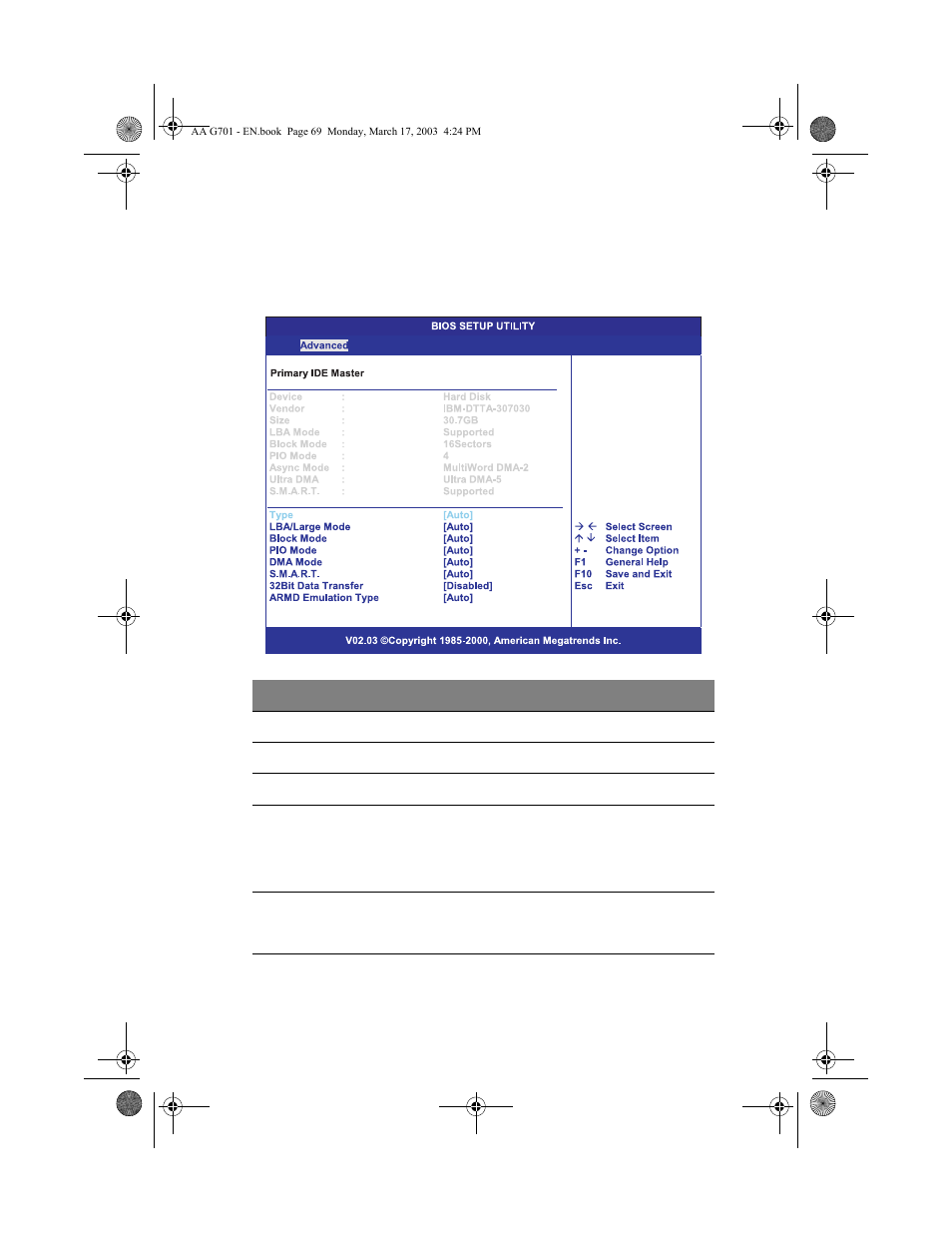 Primary/secondary ide master/slave | Acer Altos G701 User Manual | Page 79 / 126
