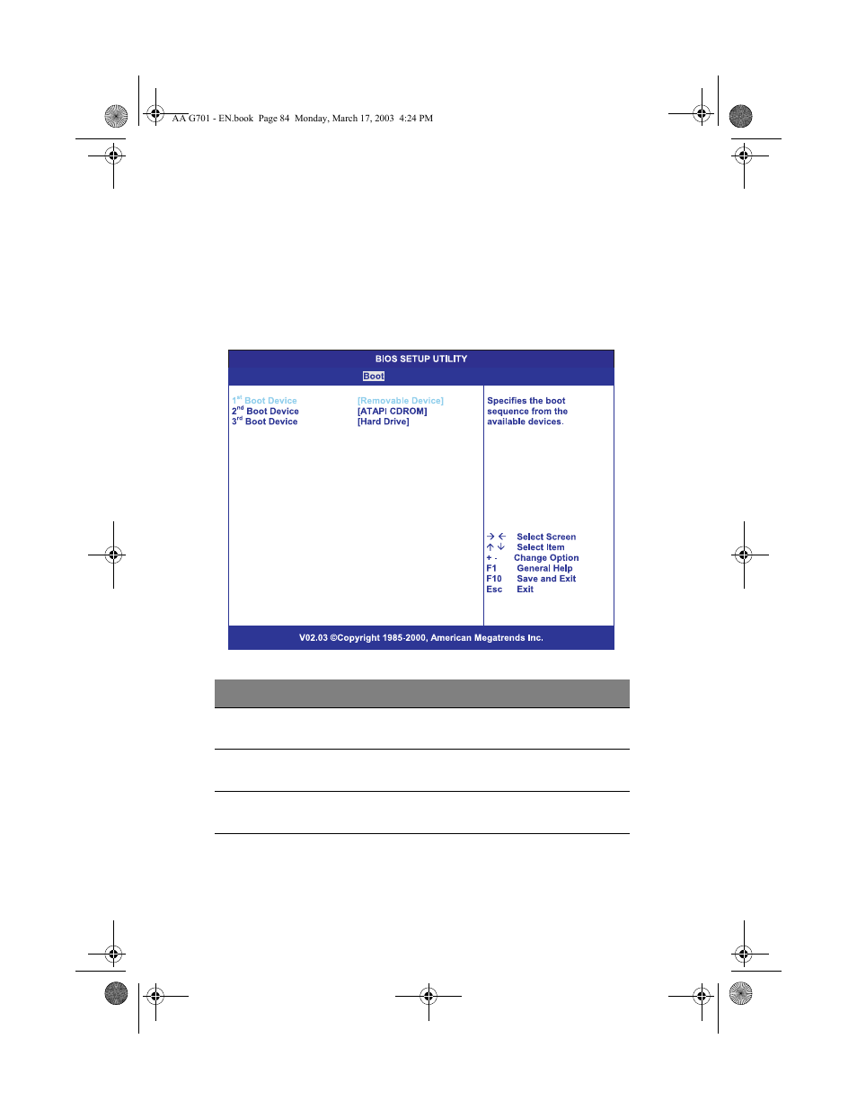 Boot device priority | Acer Altos G701 User Manual | Page 94 / 126