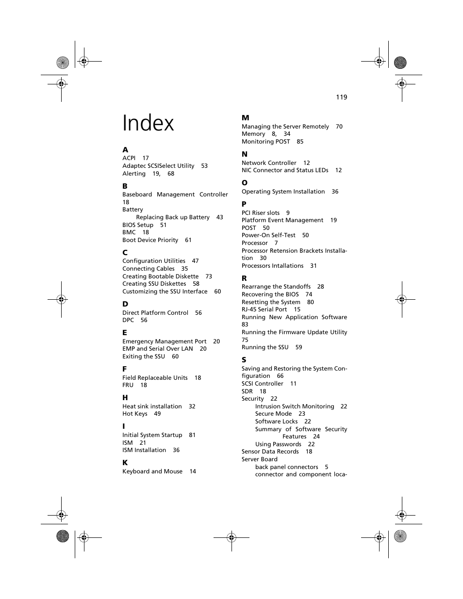 Index | Acer Altos R700 User Manual | Page 129 / 130