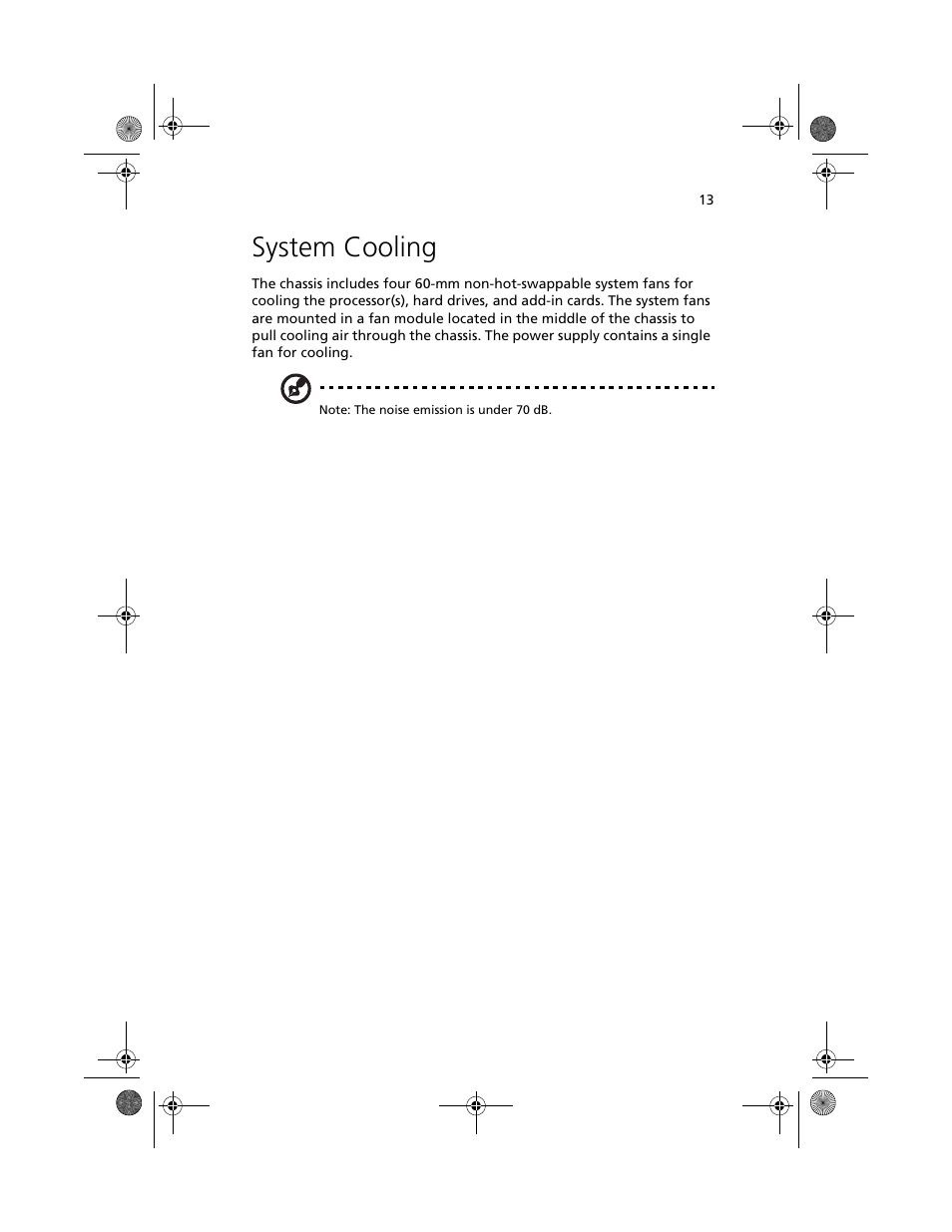 System cooling | Acer Altos R700 User Manual | Page 23 / 130