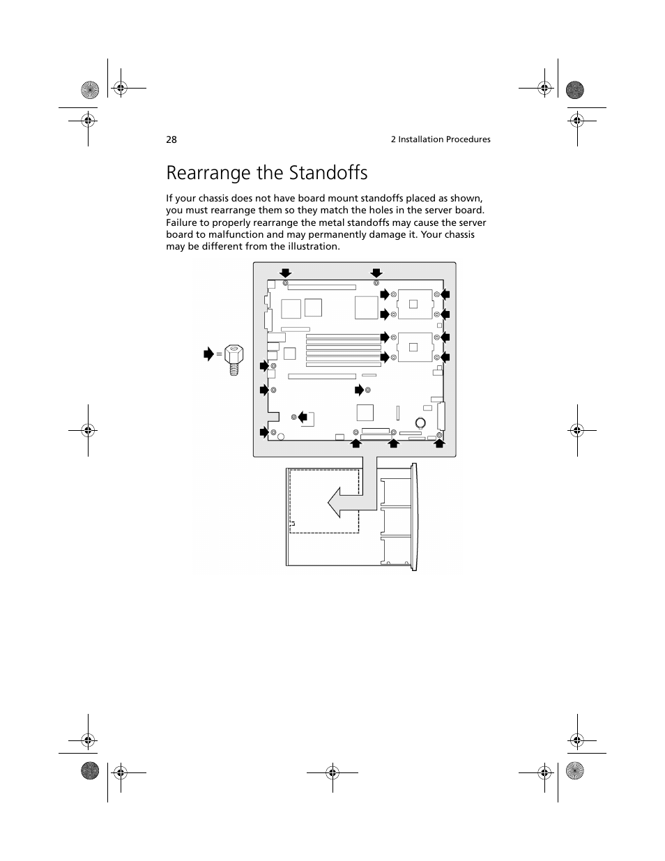 Rearrange the standoffs | Acer Altos R700 User Manual | Page 38 / 130