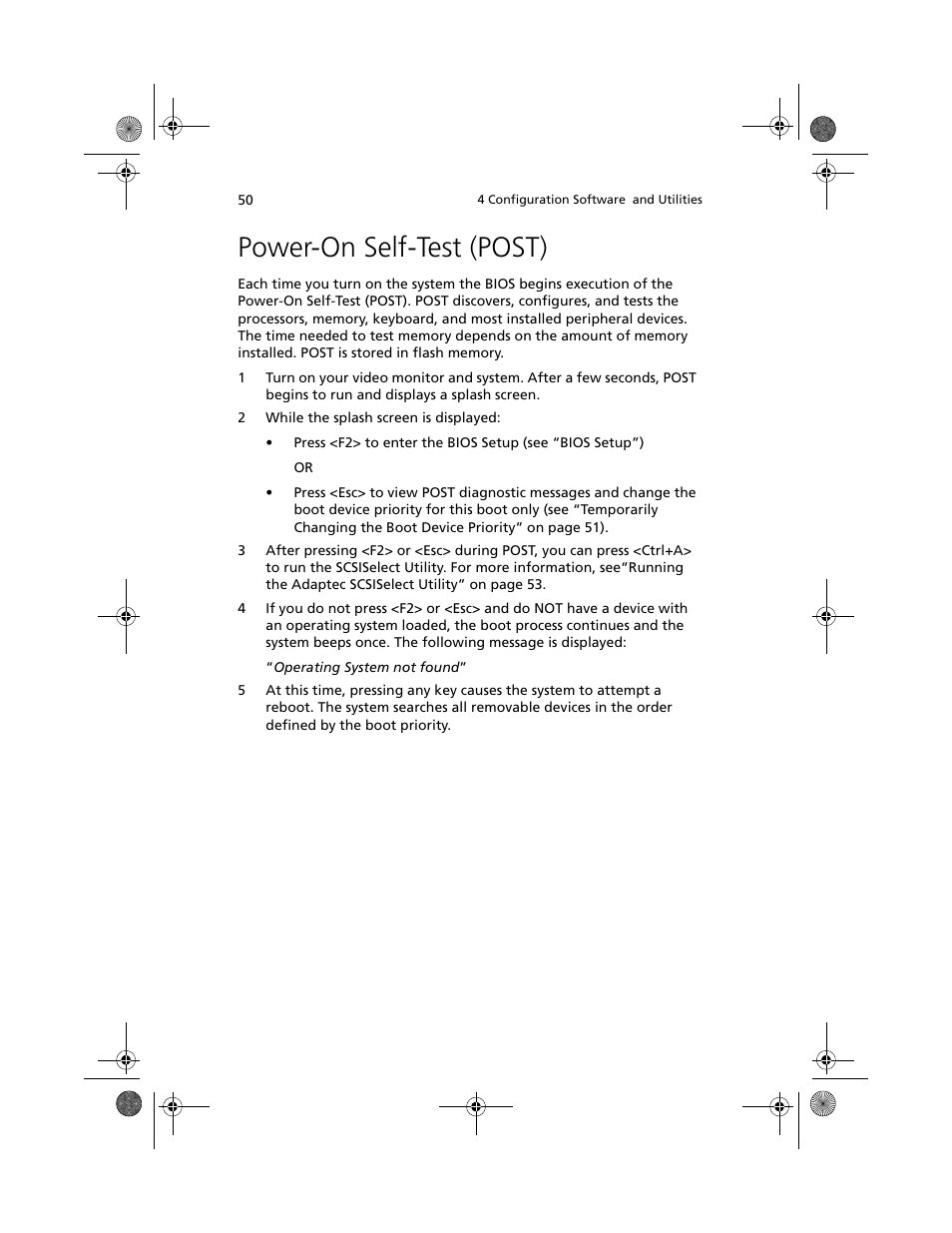 Power-on self-test (post) | Acer Altos R700 User Manual | Page 60 / 130