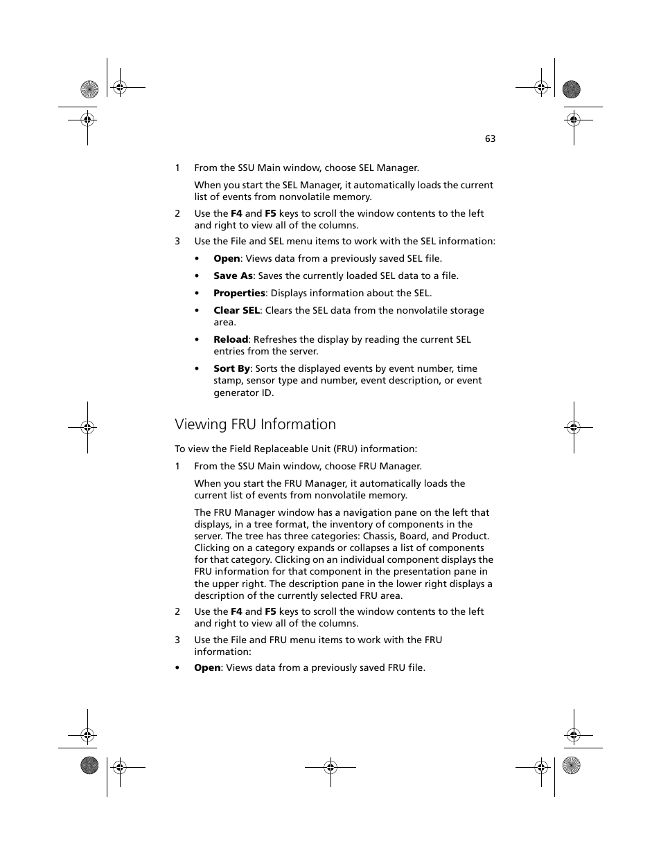 Viewing fru information | Acer Altos R700 User Manual | Page 73 / 130