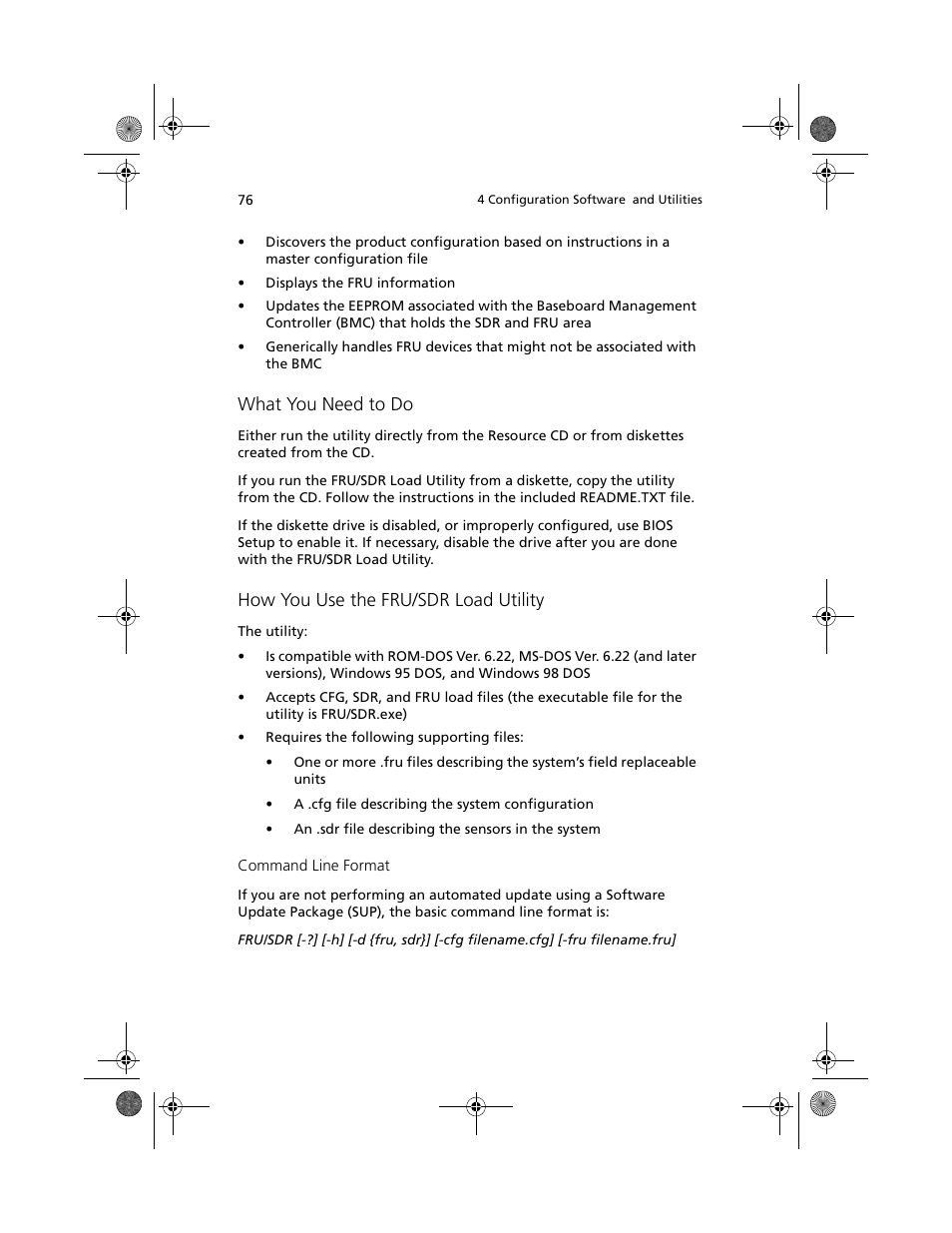 What you need to do, How you use the fru/sdr load utility | Acer Altos R700 User Manual | Page 86 / 130