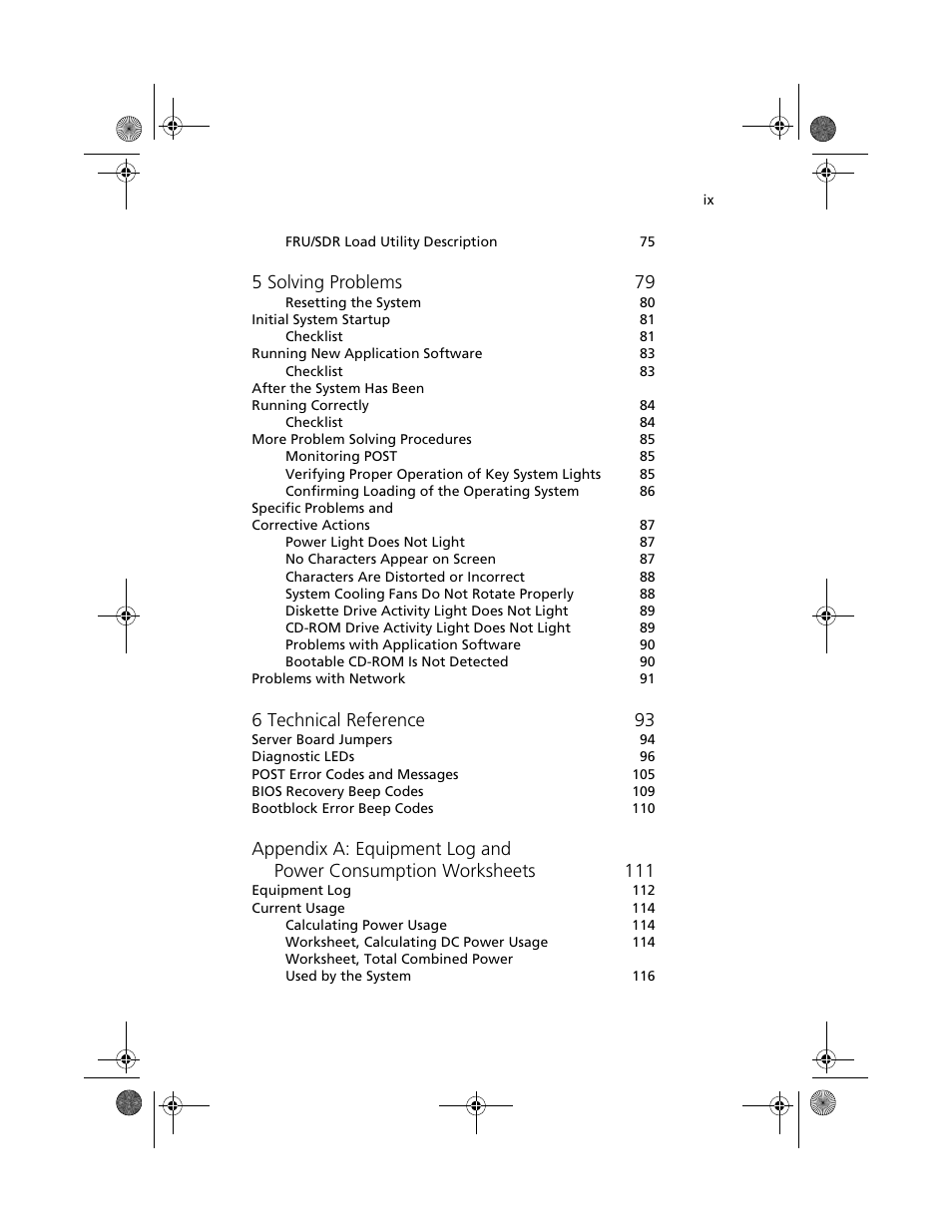 5 solving problems 79, 6 technical reference 93 | Acer Altos R700 User Manual | Page 9 / 130