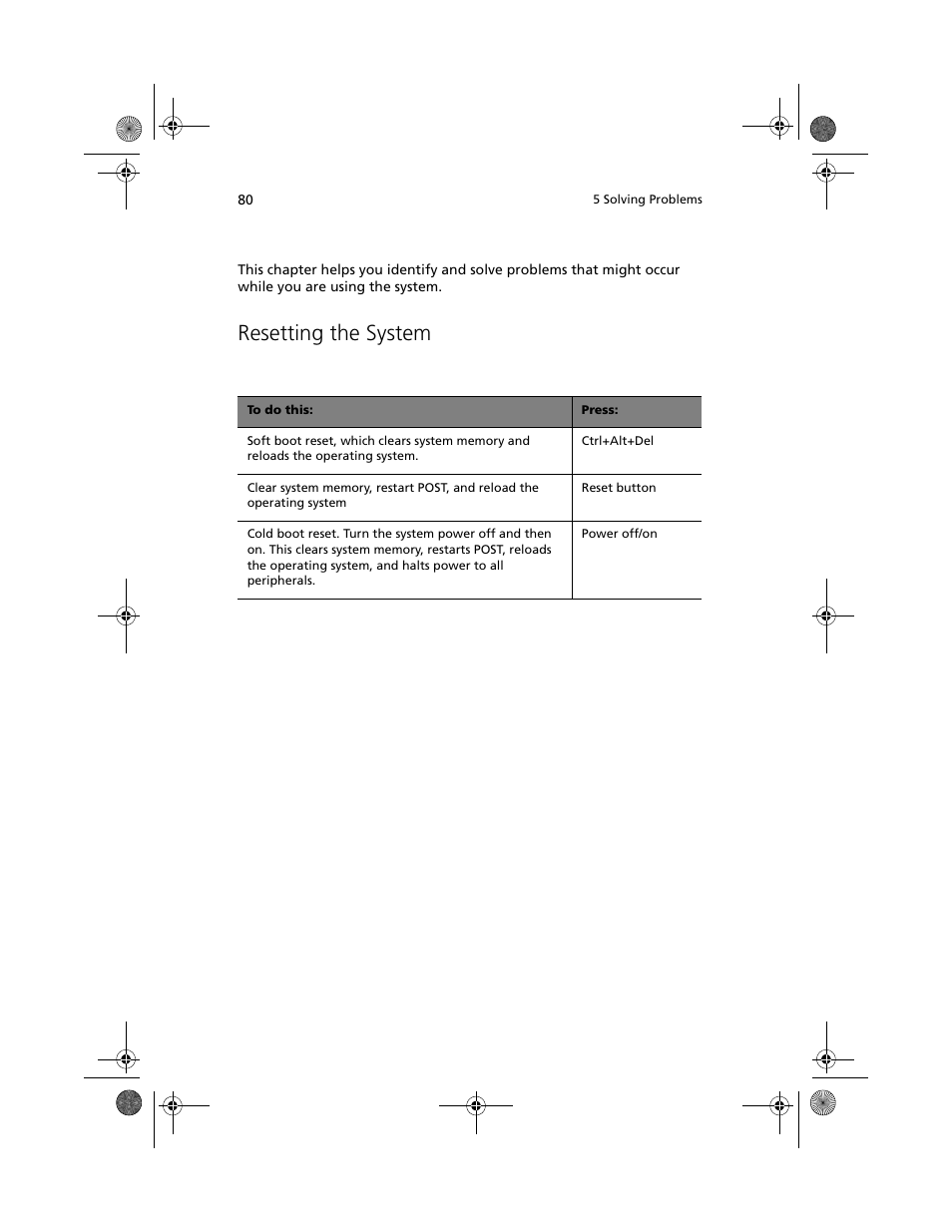 Resetting the system | Acer Altos R700 User Manual | Page 90 / 130