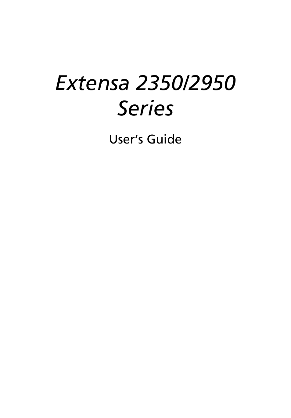 Acer Extensa 2950 User Manual | 92 pages