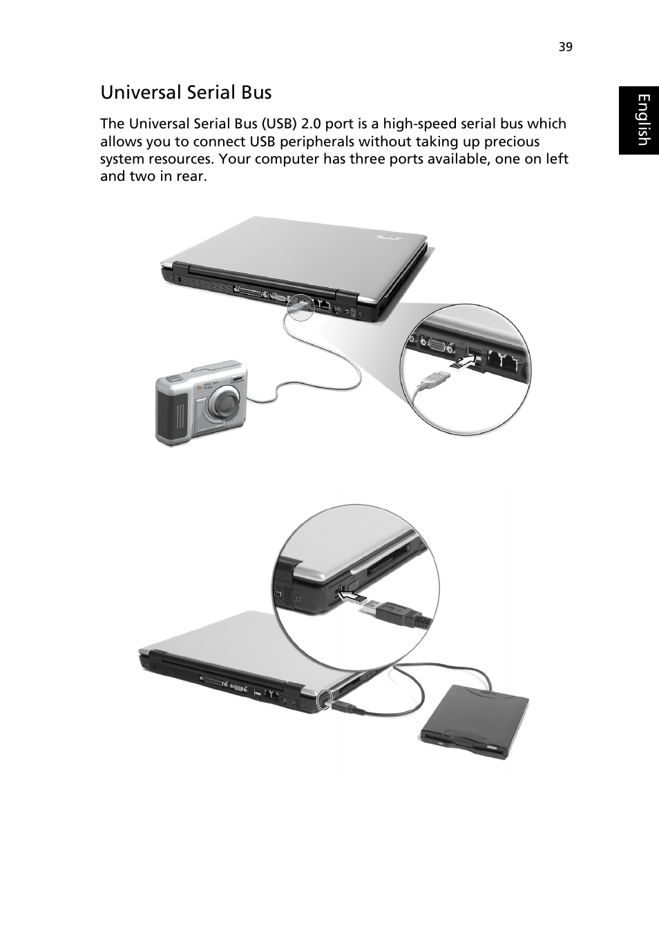 Universal serial bus | Acer Extensa 2950 User Manual | Page 47 / 92