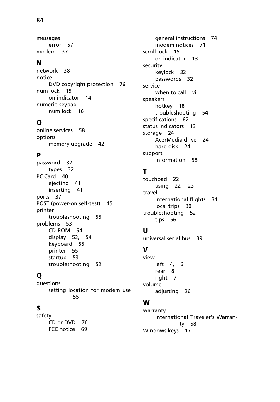 Acer Extensa 2950 User Manual | Page 92 / 92