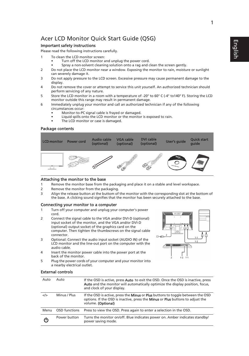 Acer V203HV User Manual | 2 pages