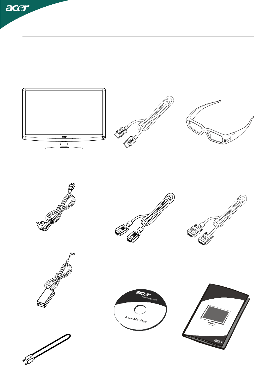 Unpacking | Acer HN274H User Manual | Page 6 / 37