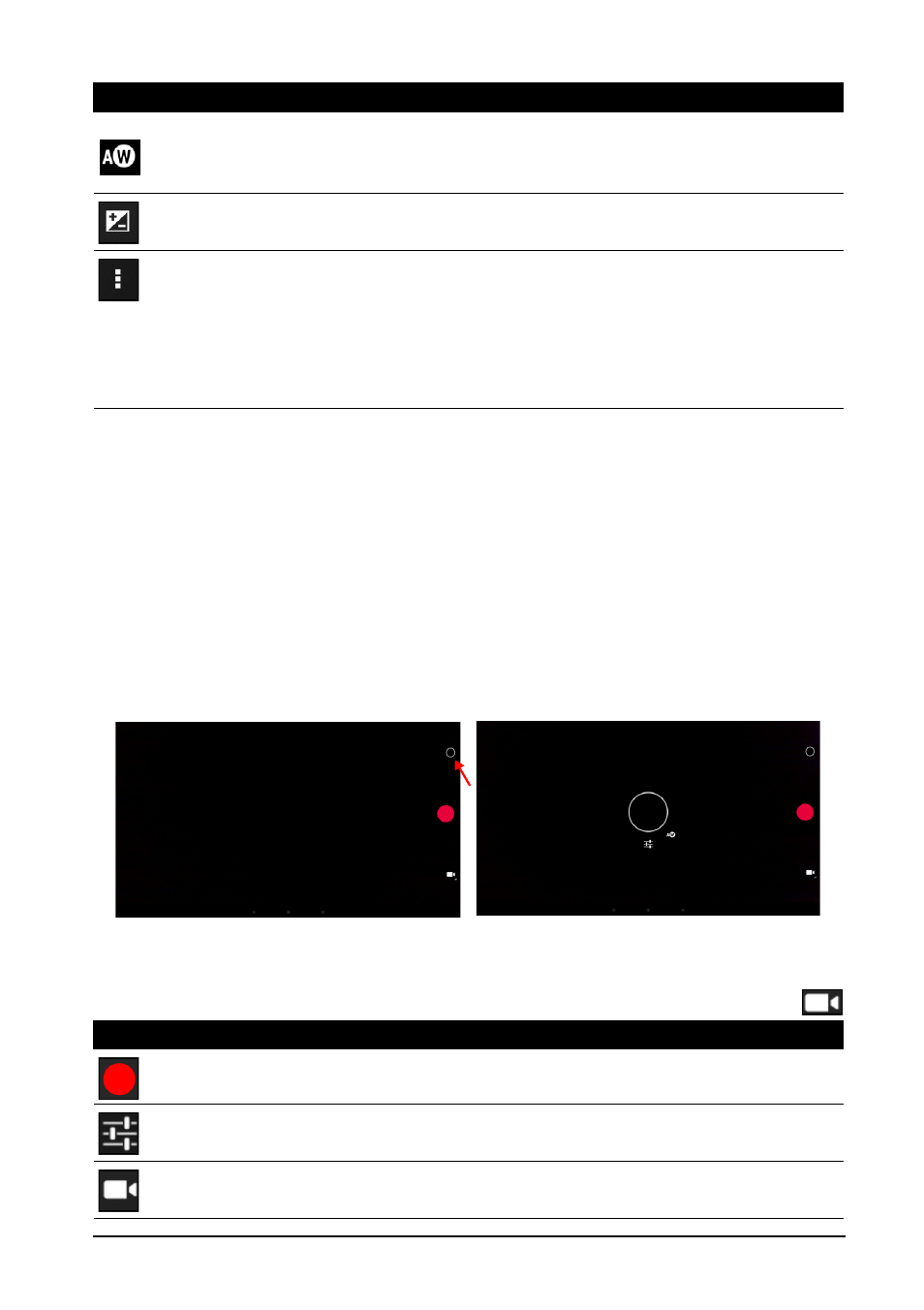 Using the webcam to record a video, Taking a photo, Camcorder icons and indicators | Camera options | Acer DA222HQL User Manual | Page 24 / 32