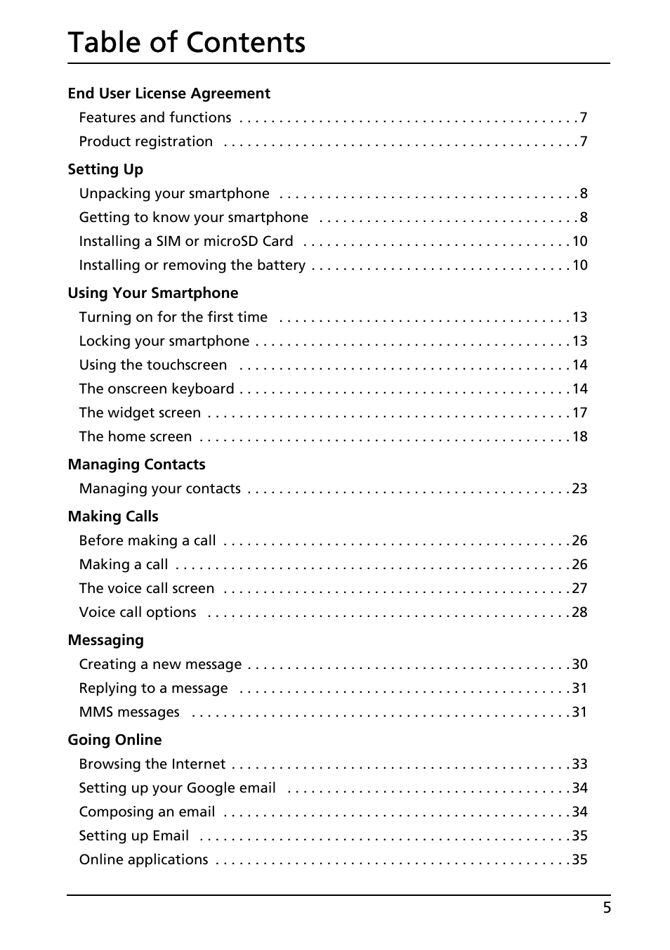 Acer Liquid MT S120 User Manual | Page 5 / 68