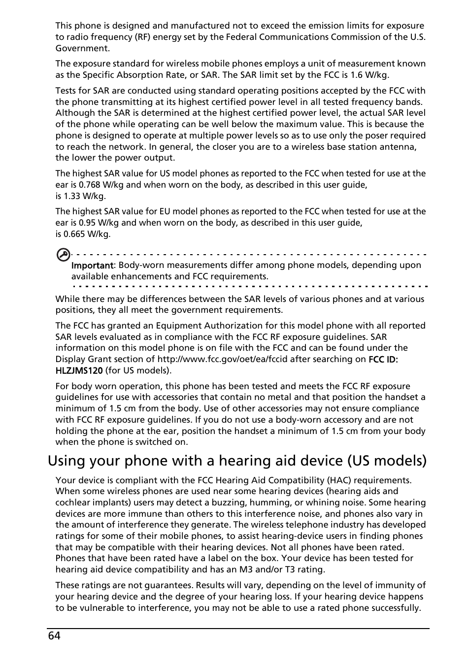 Acer Liquid MT S120 User Manual | Page 64 / 68