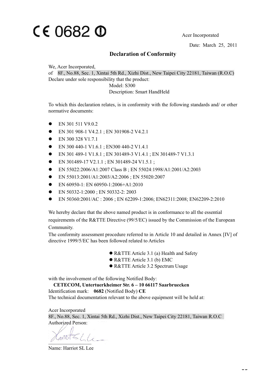 Acer ICONIA SMART (S300) User Manual | Page 69 / 69