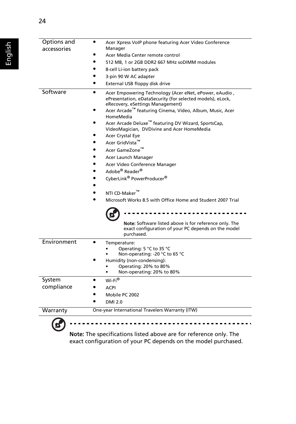 English | Acer Aspire 5520 User Manual | Page 44 / 119