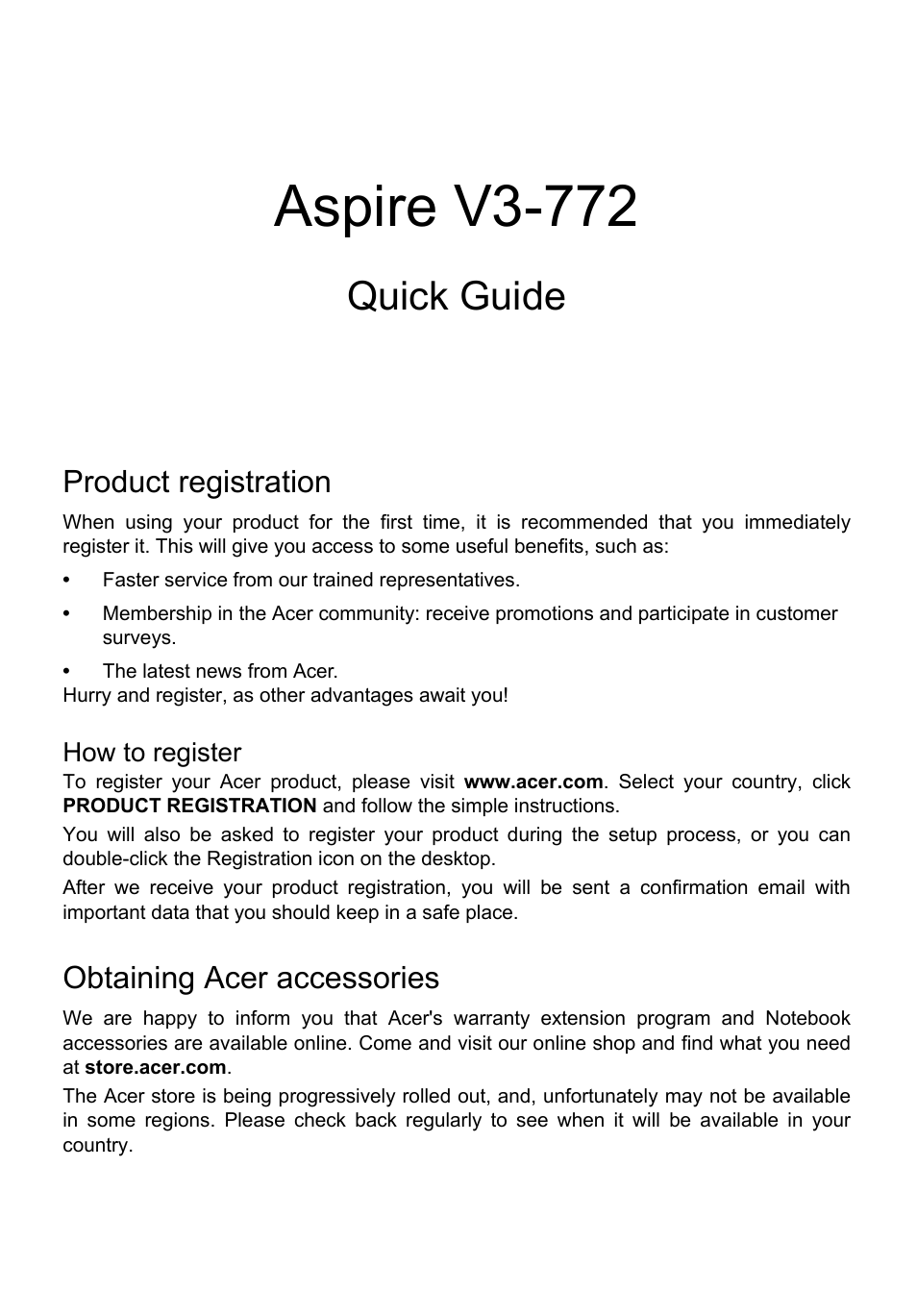 Acer Aspire V3-772G User Manual | 10 pages