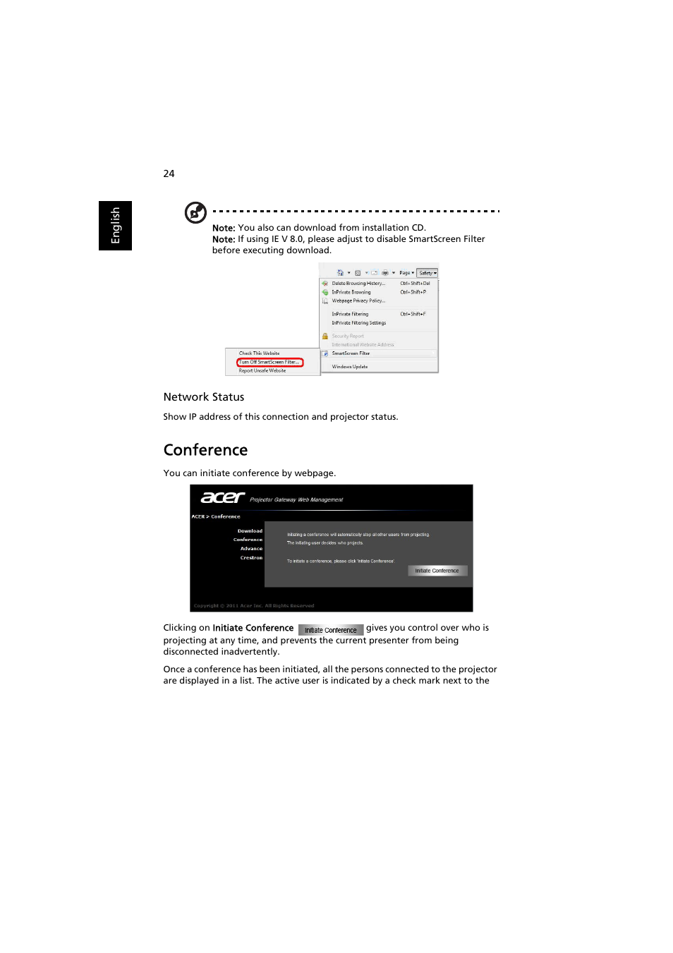 Conference | Acer P7203B User Manual | Page 24 / 50