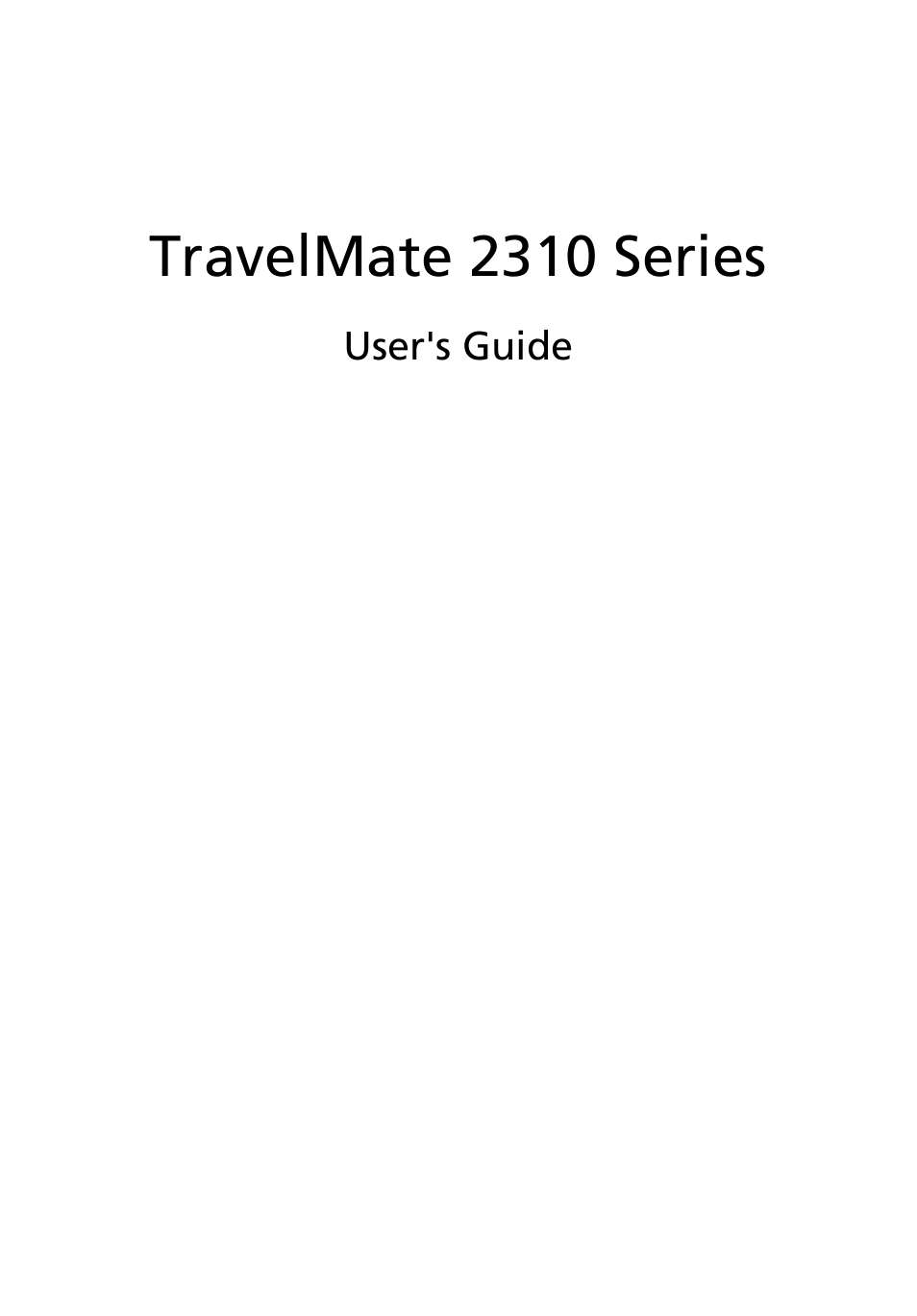 Acer TravelMate 2310 User Manual | 70 pages