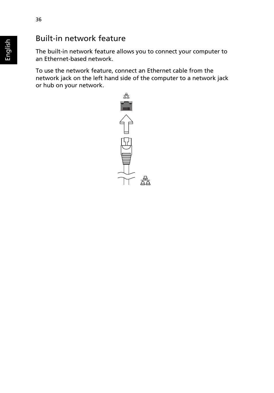 Built-in network feature | Acer TravelMate 2310 User Manual | Page 44 / 70