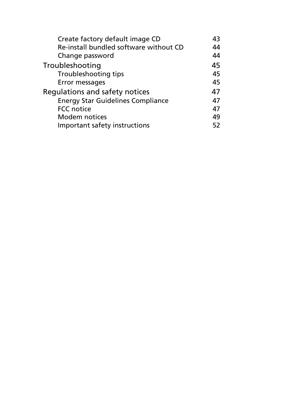 Acer TravelMate 2310 User Manual | Page 8 / 70