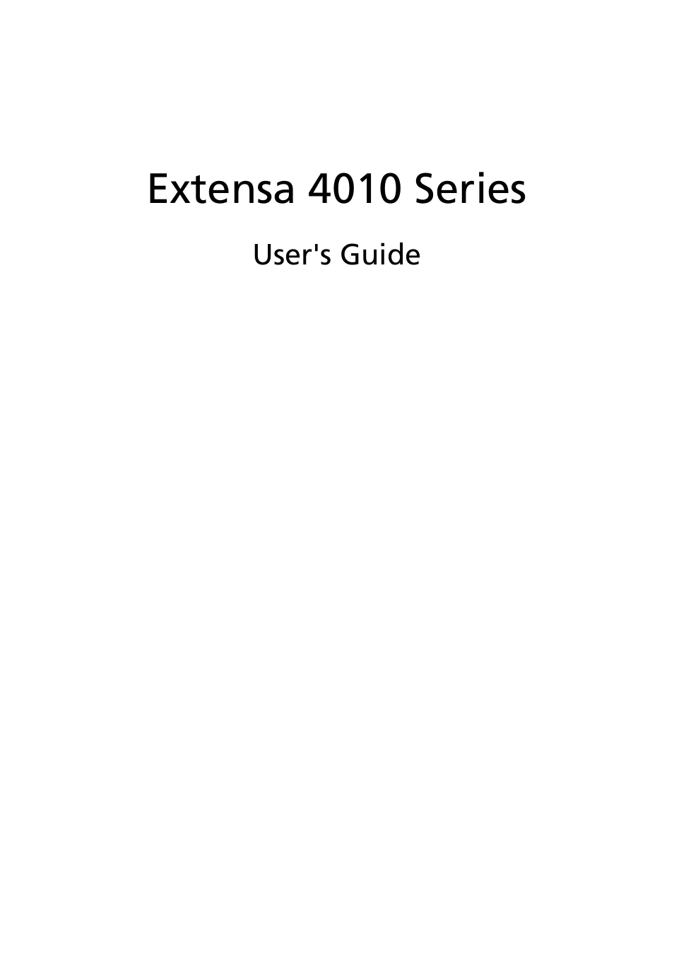 Acer Extensa 4010 User Manual | 114 pages