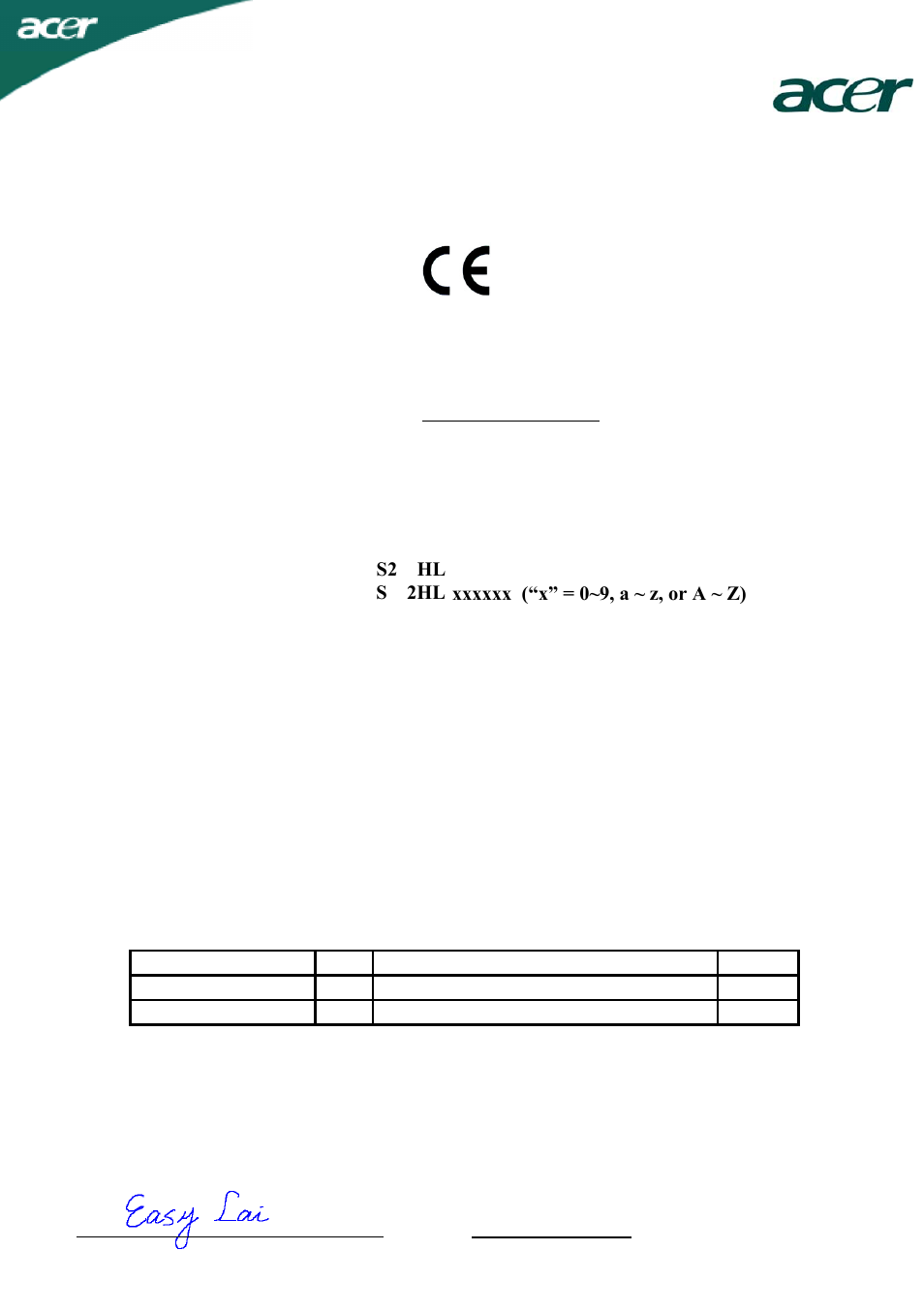 Declaration of conformity | Acer S202HL User Manual | Page 22 / 23