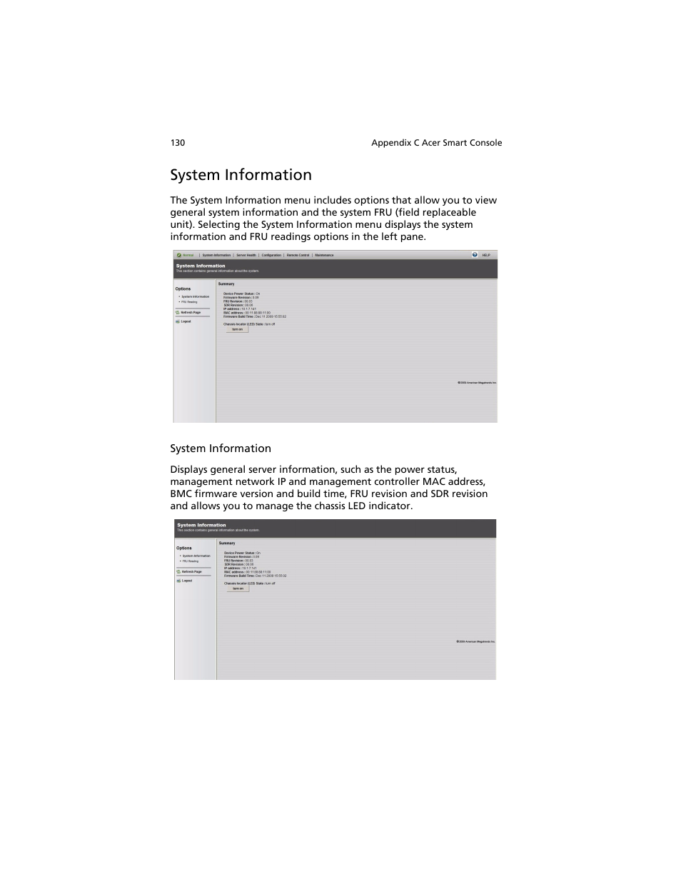 System information | Acer AT310 F1 User Manual | Page 148 / 176