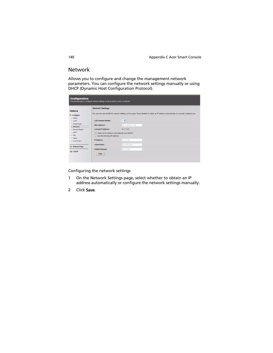 Network | Acer AT310 F1 User Manual | Page 158 / 176