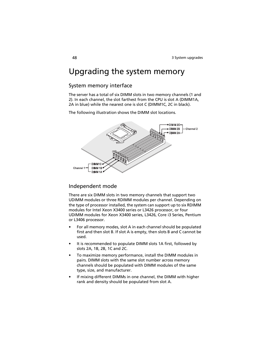 Upgrading the system memory | Acer AT310 F1 User Manual | Page 66 / 176