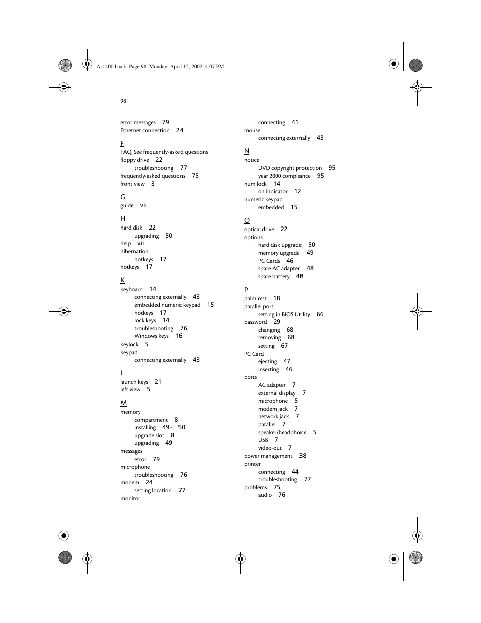 Acer Aspire 1400 User Manual | Page 108 / 110