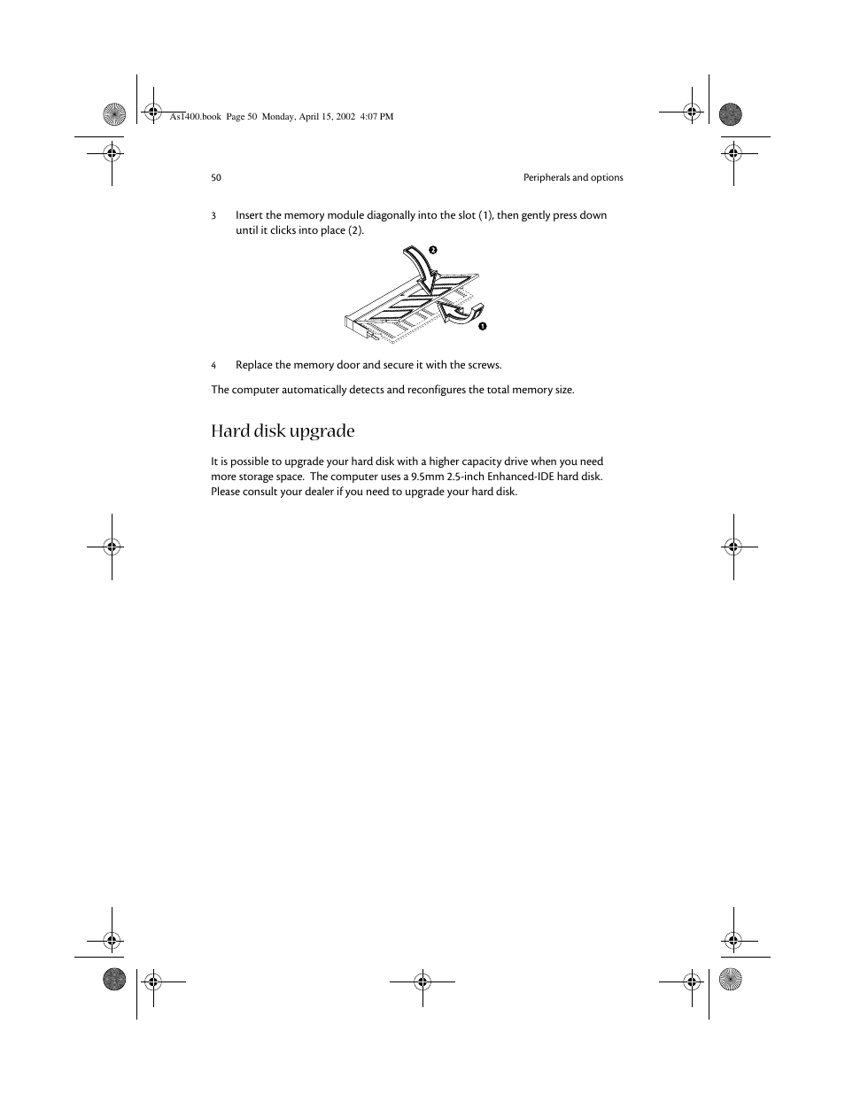 Hard disk upgrade | Acer Aspire 1400 User Manual | Page 60 / 110