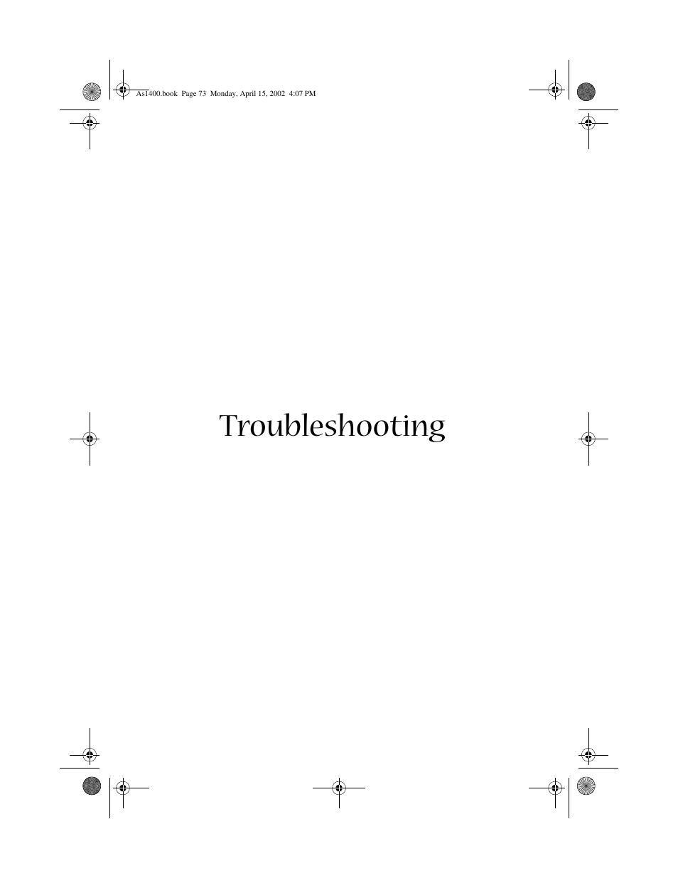 Troubleshooting | Acer Aspire 1400 User Manual | Page 83 / 110