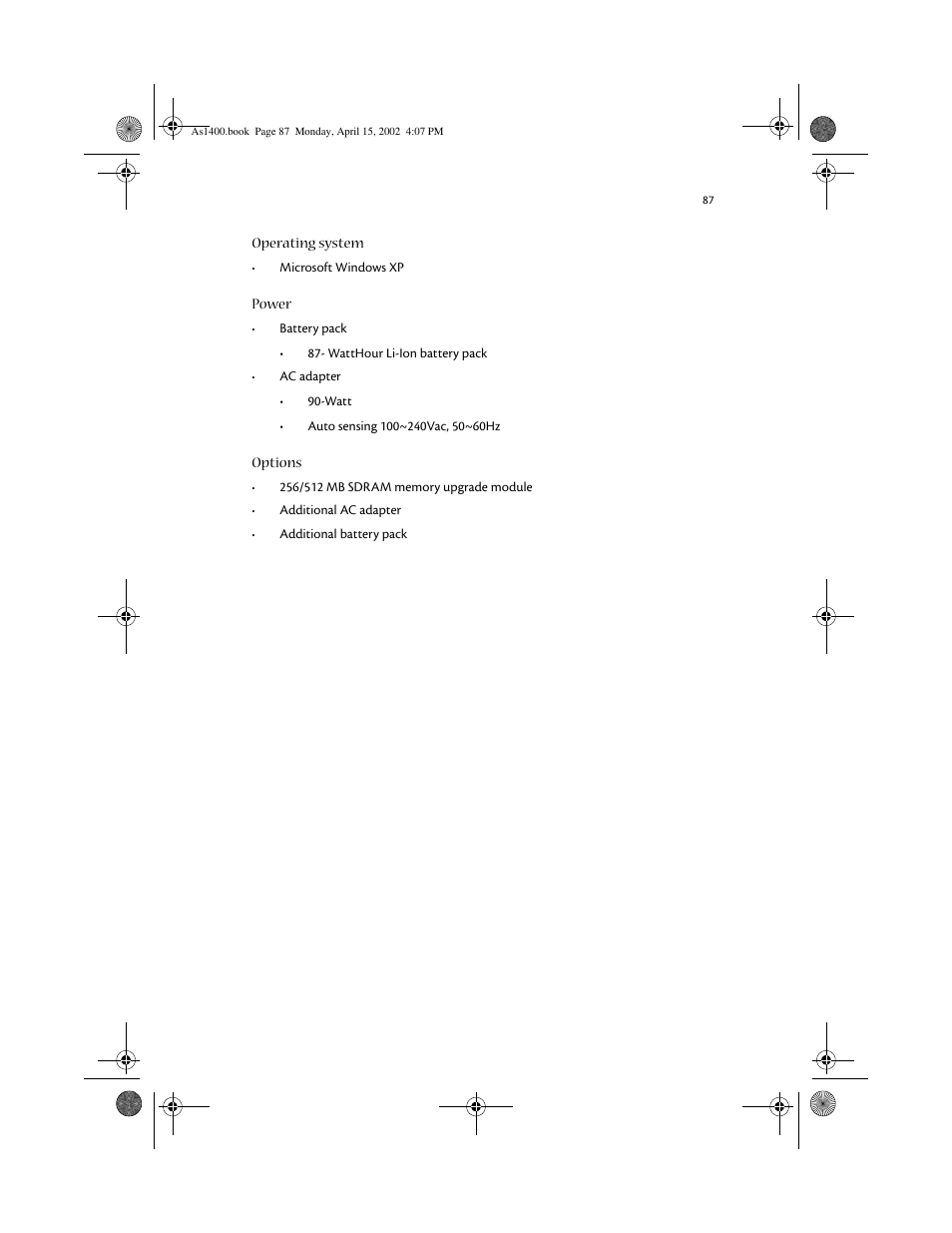 Acer Aspire 1400 User Manual | Page 97 / 110