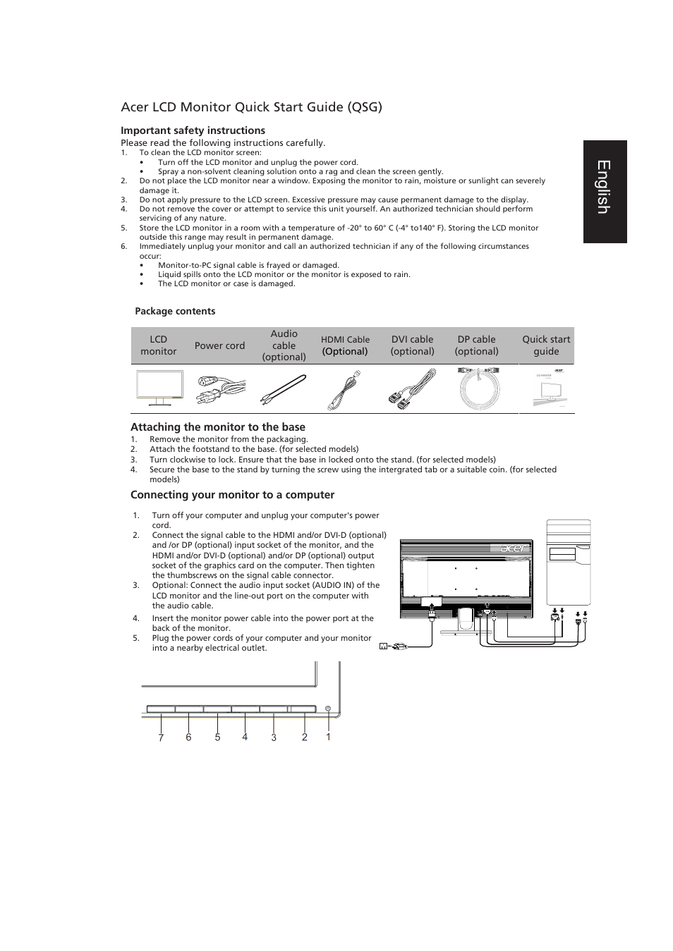 Acer K272HUL User Manual | 2 pages