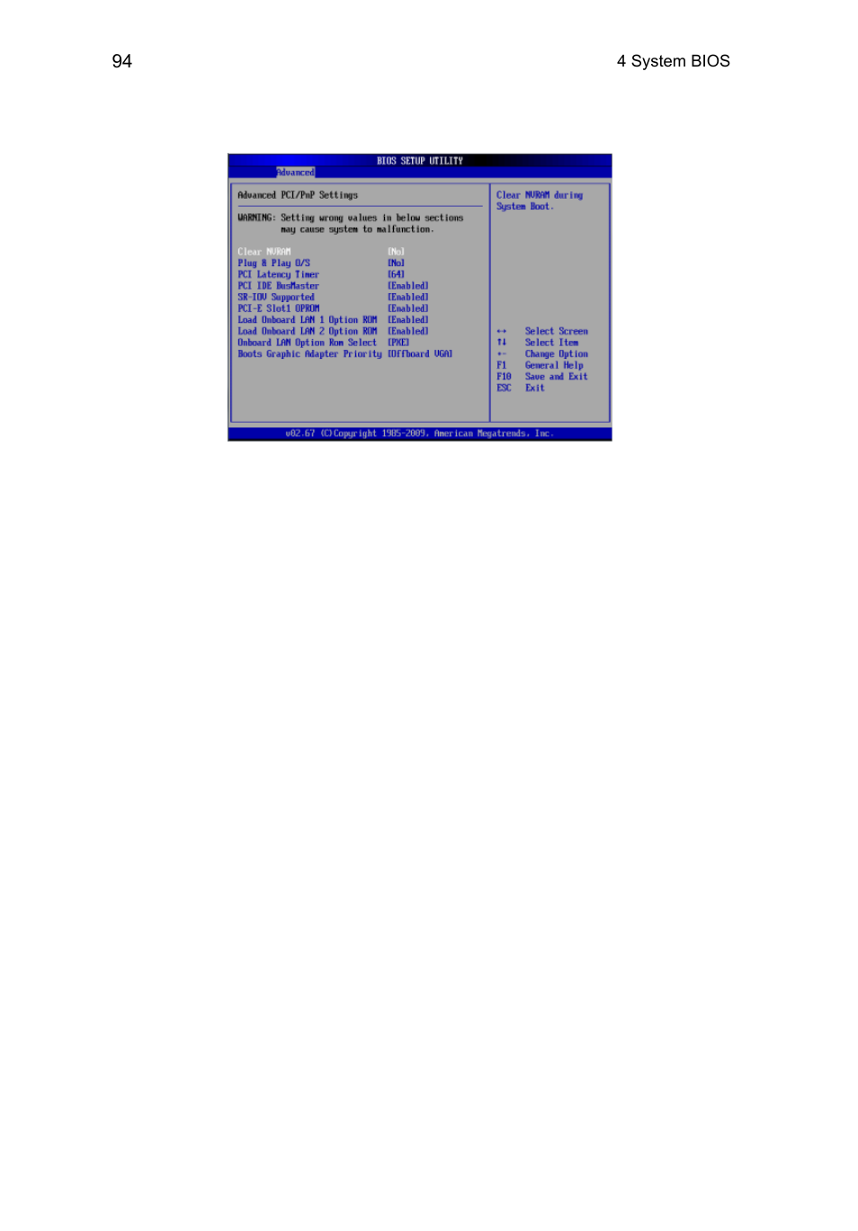 Pci/pnp configuration | Acer AR360 F1 User Manual | Page 110 / 188