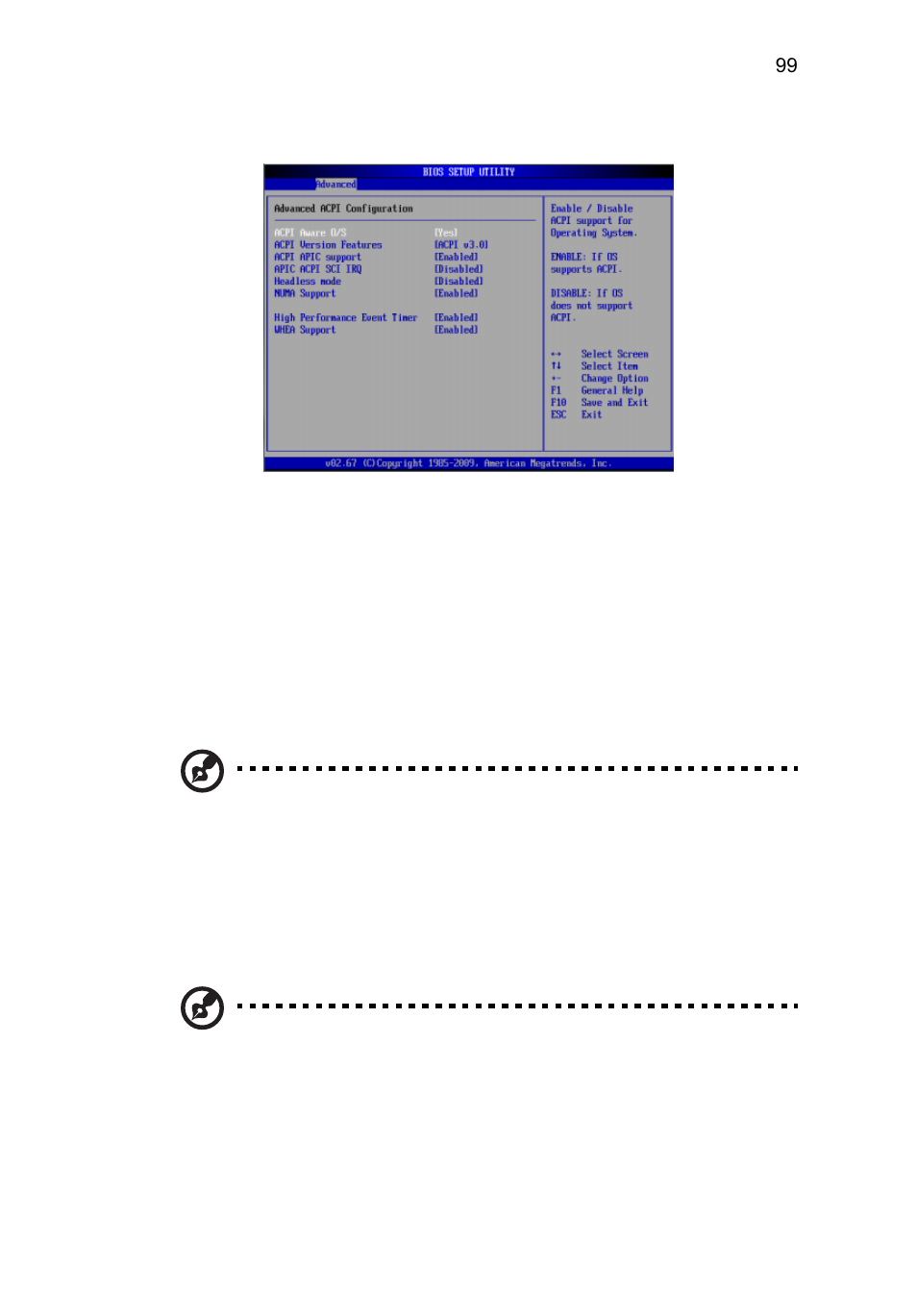 Acpi configuration | Acer AR360 F1 User Manual | Page 115 / 188