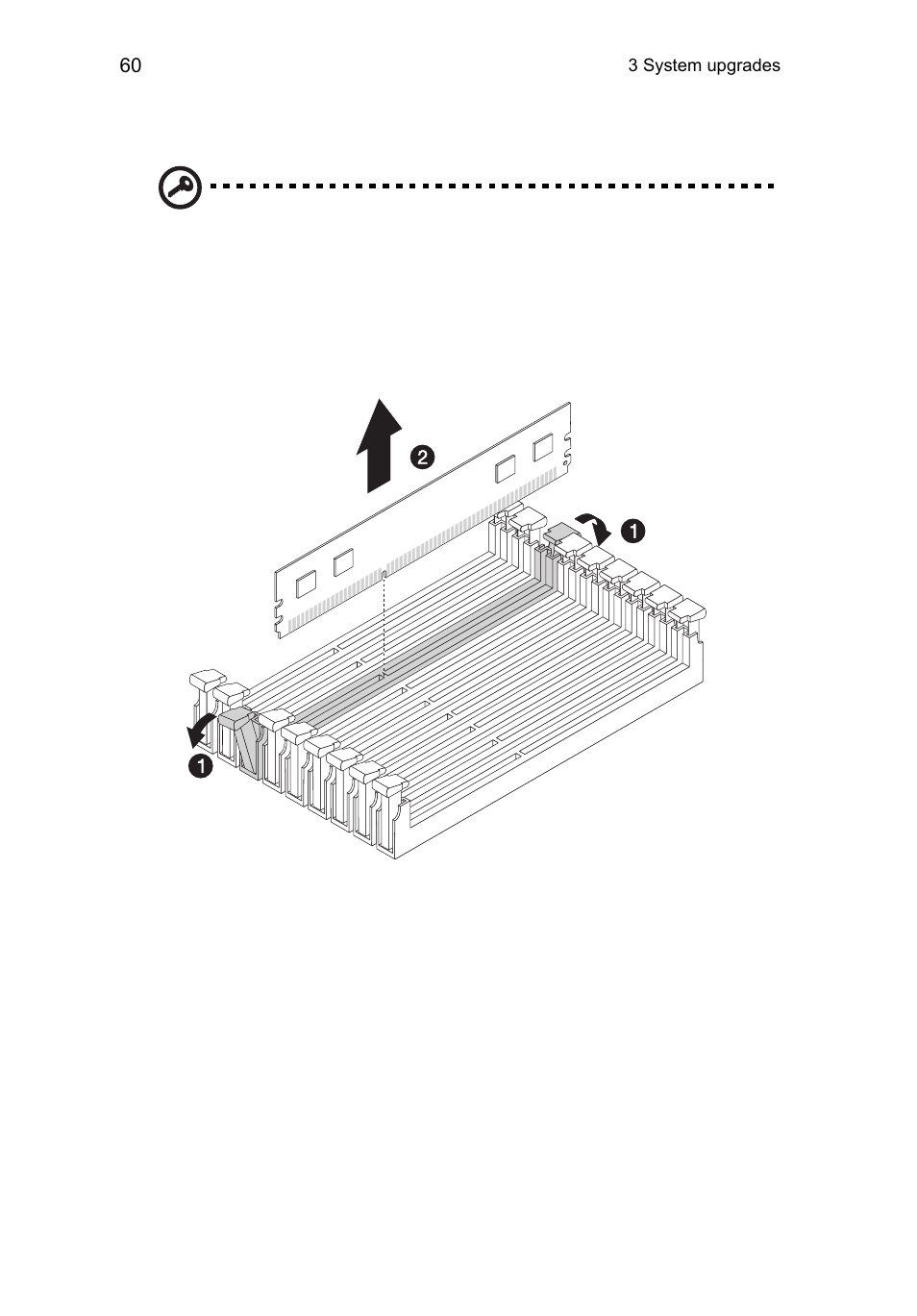 Removing a memory module | Acer AR360 F1 User Manual | Page 76 / 188