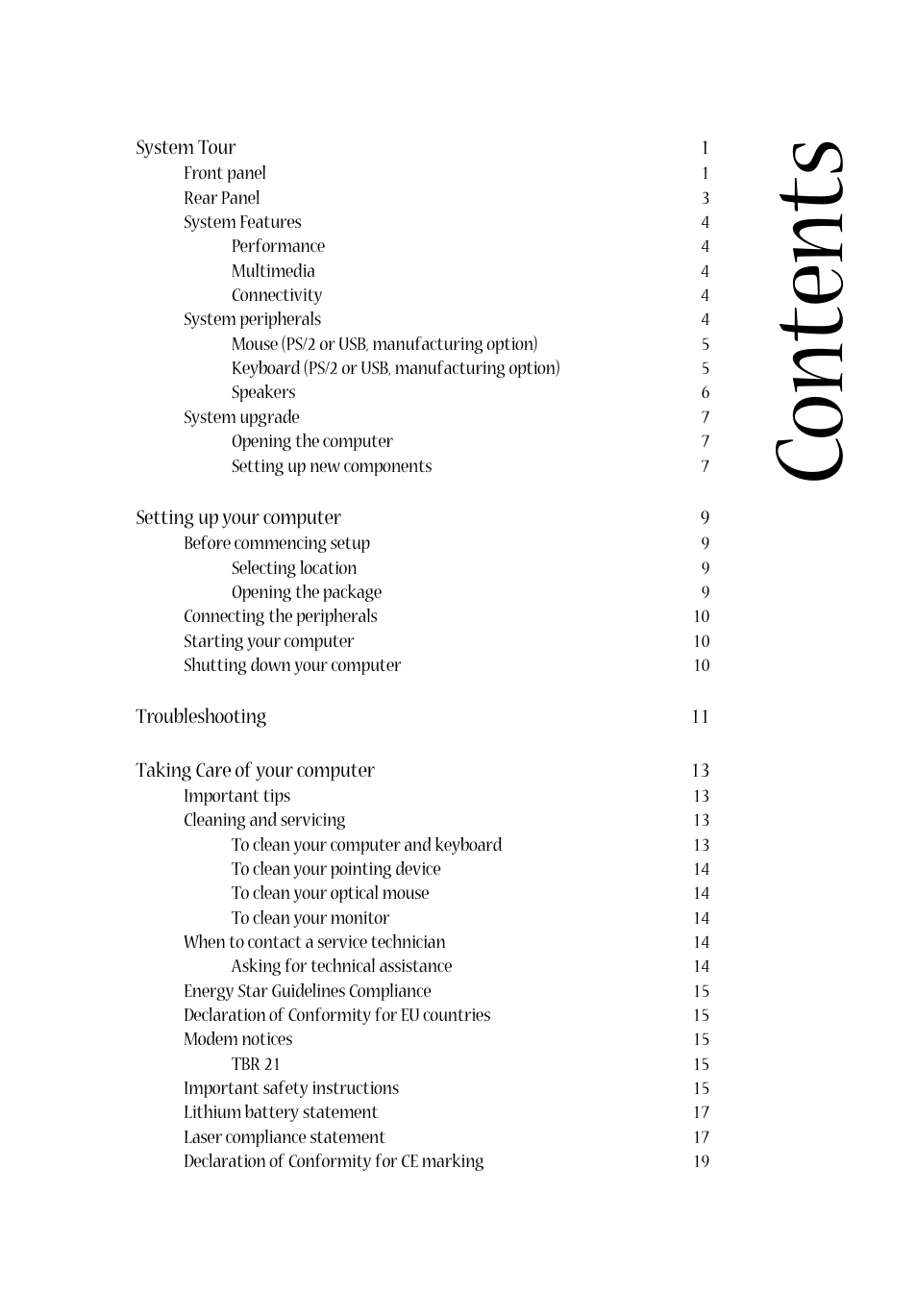 Acer Aspire T630 User Manual | Page 3 / 24