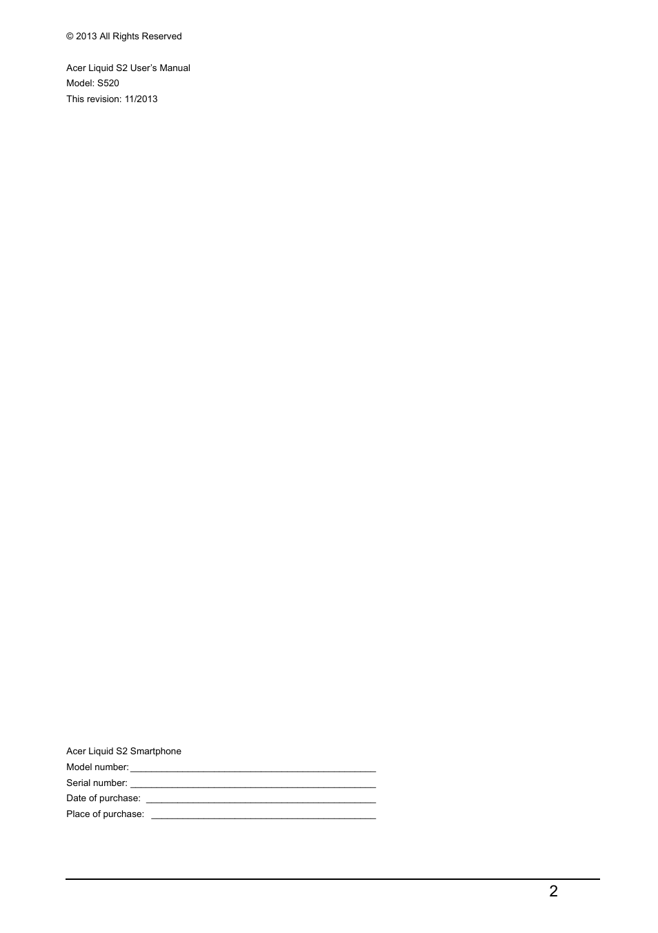 Acer S520 User Manual | Page 2 / 70