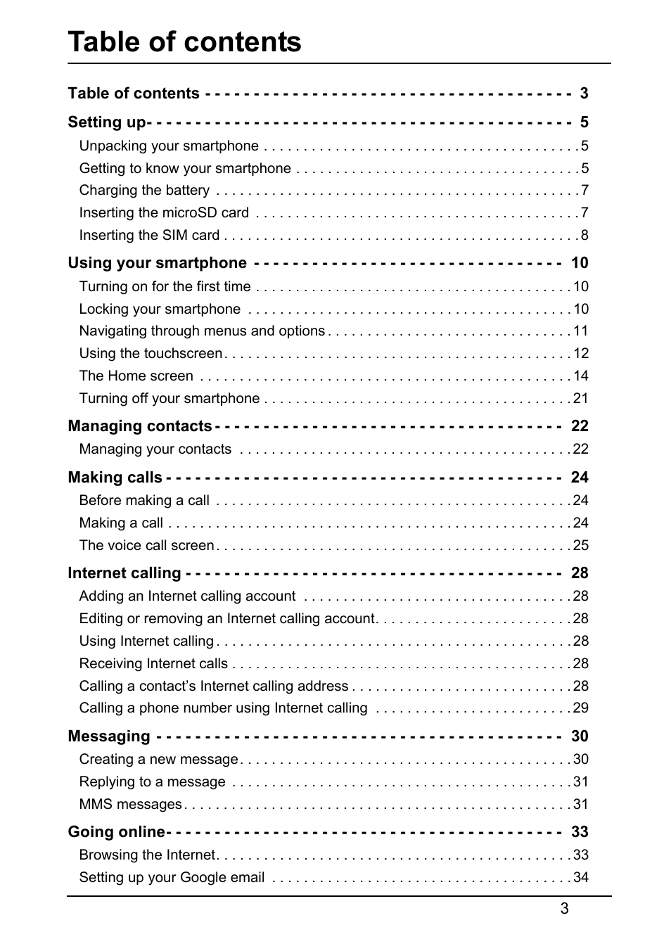 Acer S520 User Manual | Page 3 / 70