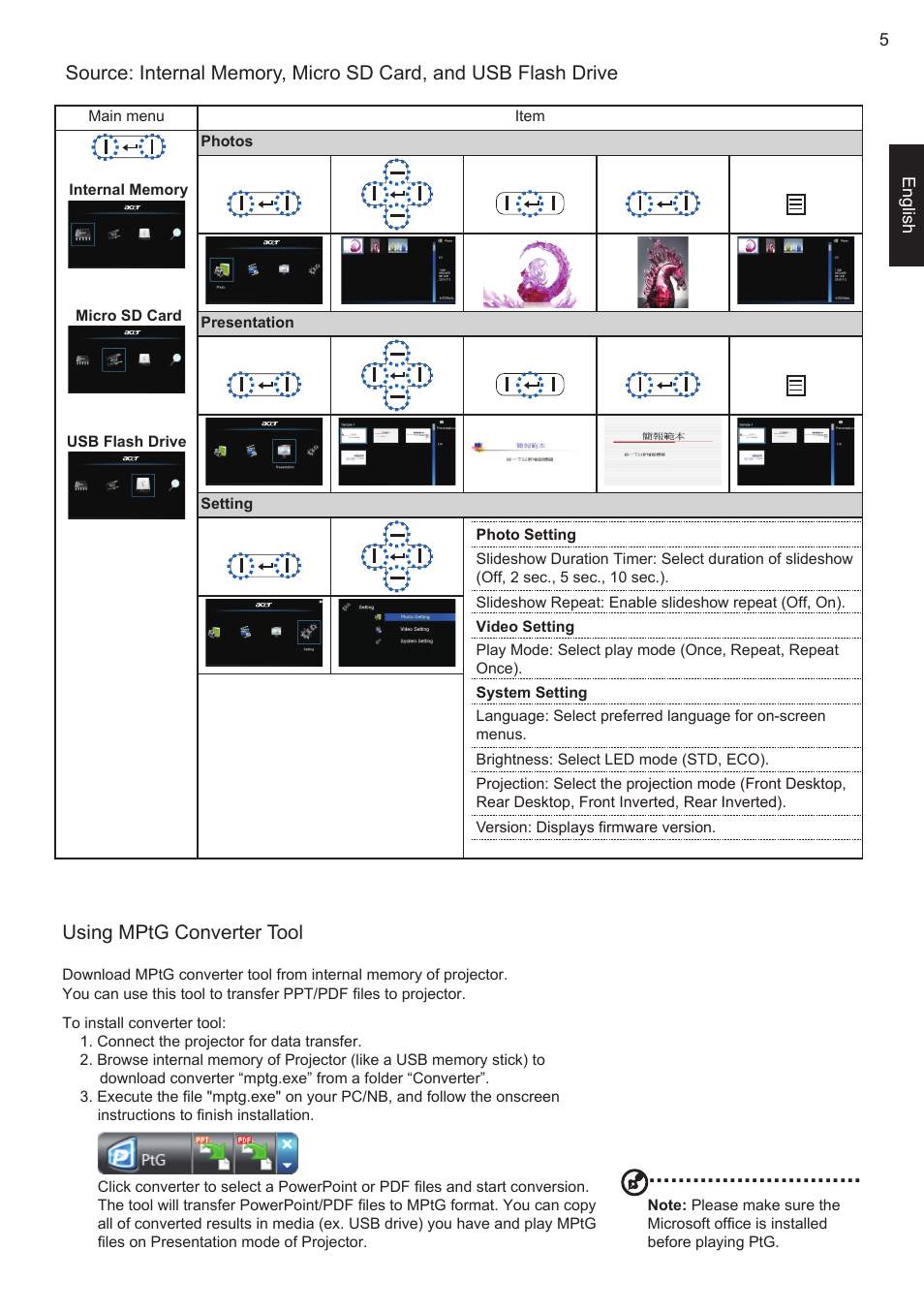 Using mptg converter tool | Acer C20 User Manual | Page 8 / 10