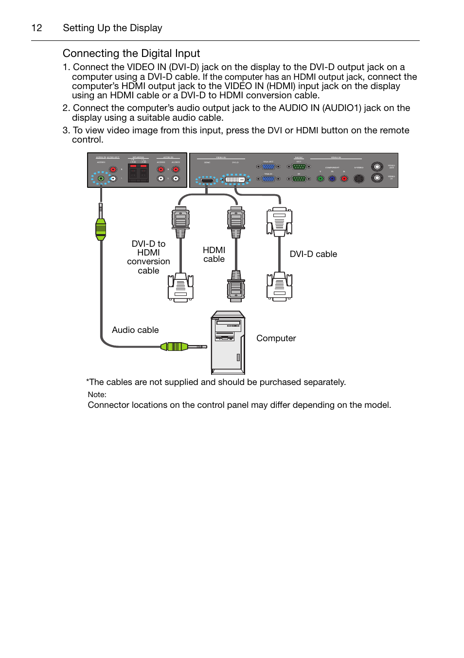 Connecting the digital input | Acer DV650C User Manual | Page 14 / 50