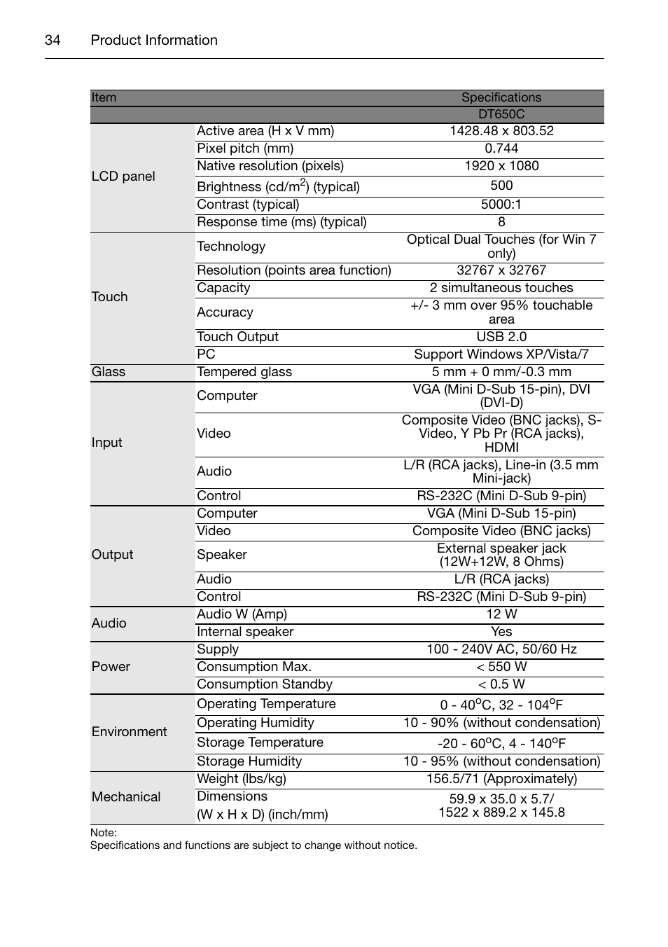 Acer DV650C User Manual | Page 36 / 50