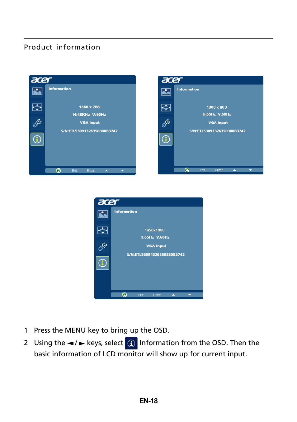 V235hl) | Acer V235HL User Manual | Page 19 / 24