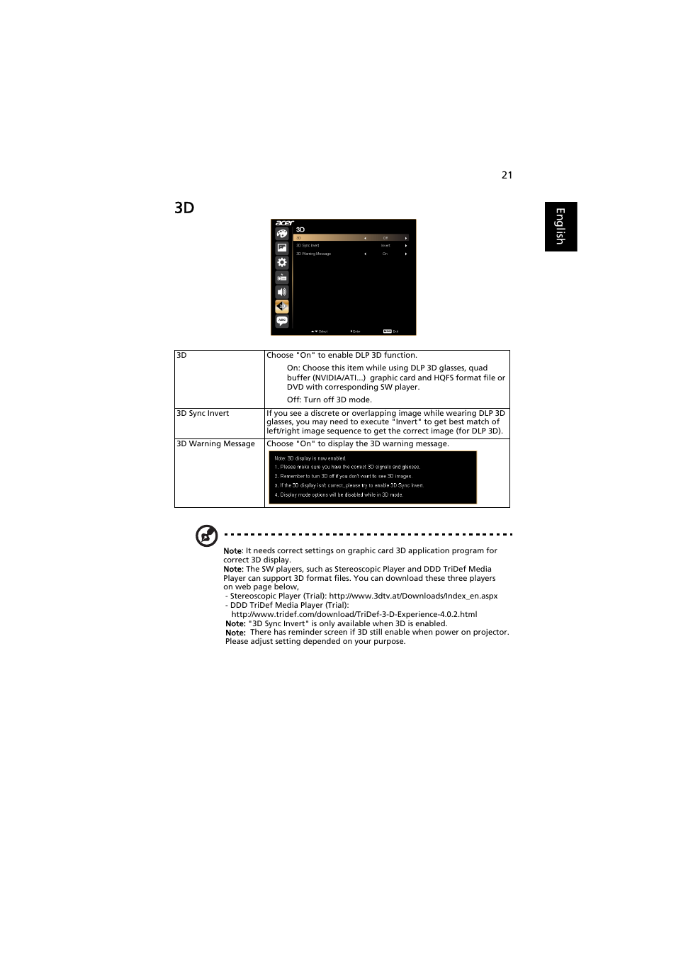 Acer K330 User Manual | Page 31 / 54