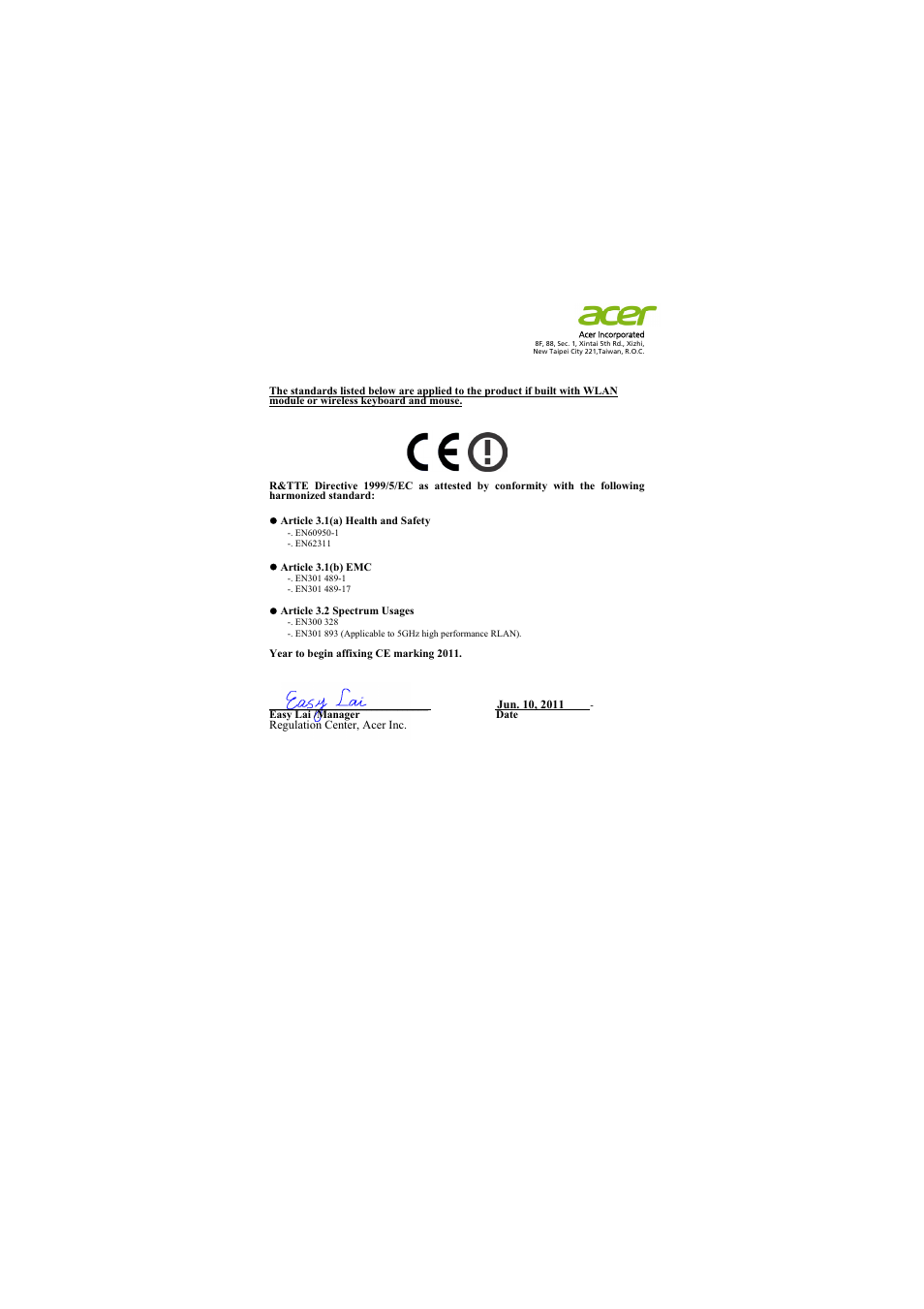 Acer K330 User Manual | Page 53 / 54